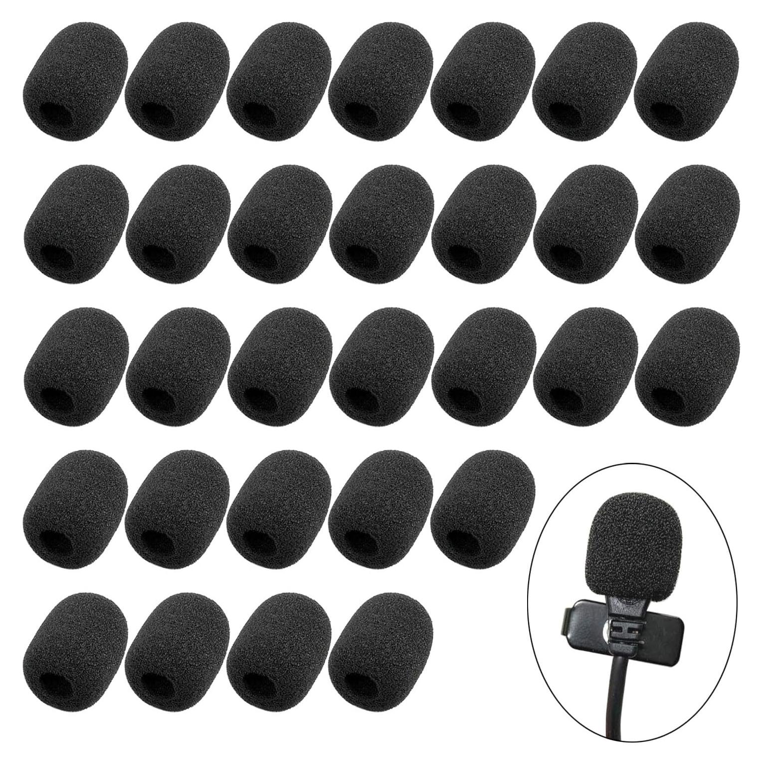 30 Fundas de Espuma para Micrófono Mini Tamaño Negro