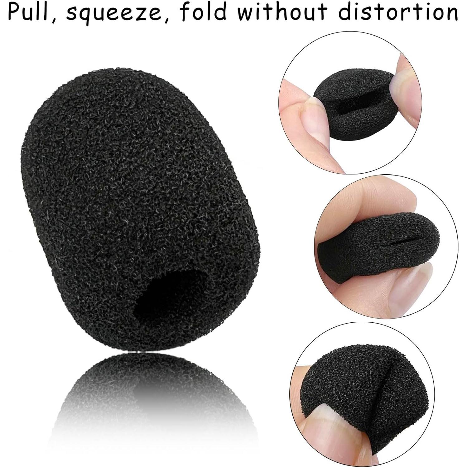 30 Fundas de Espuma para Micrófono Mini Tamaño Negro