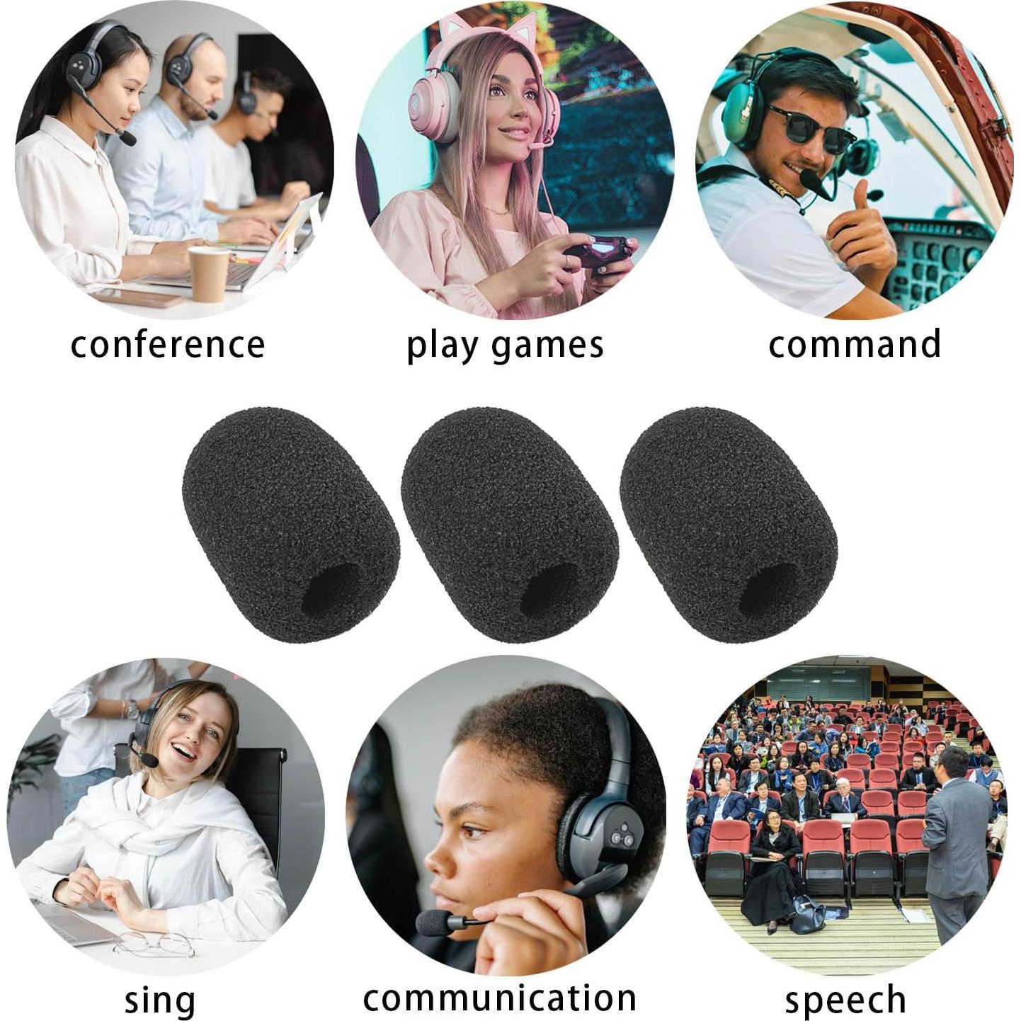 30 Fundas de Espuma para Micrófono Mini Tamaño Negro