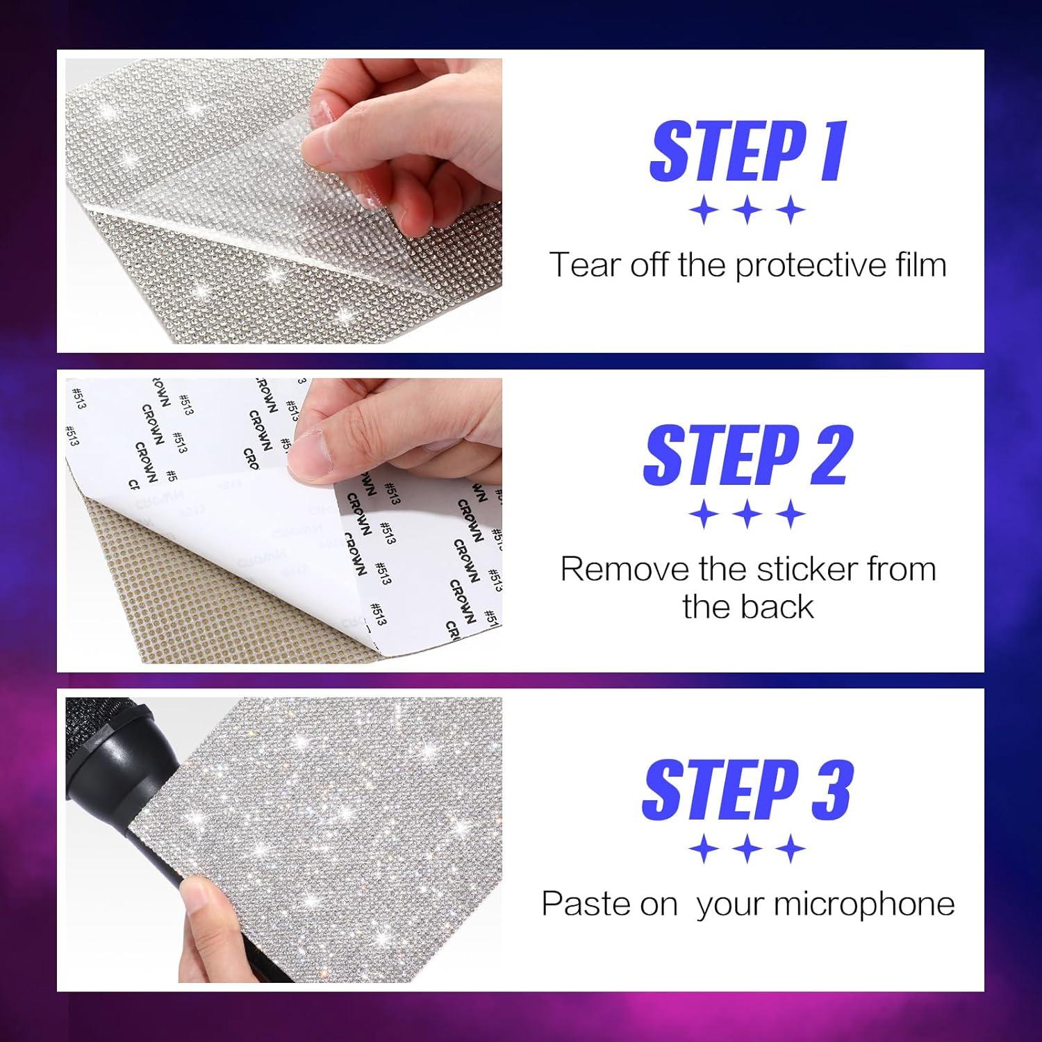 Calcomanías Adhesivas para Micrófono Remuuly 3 Pcs Plata