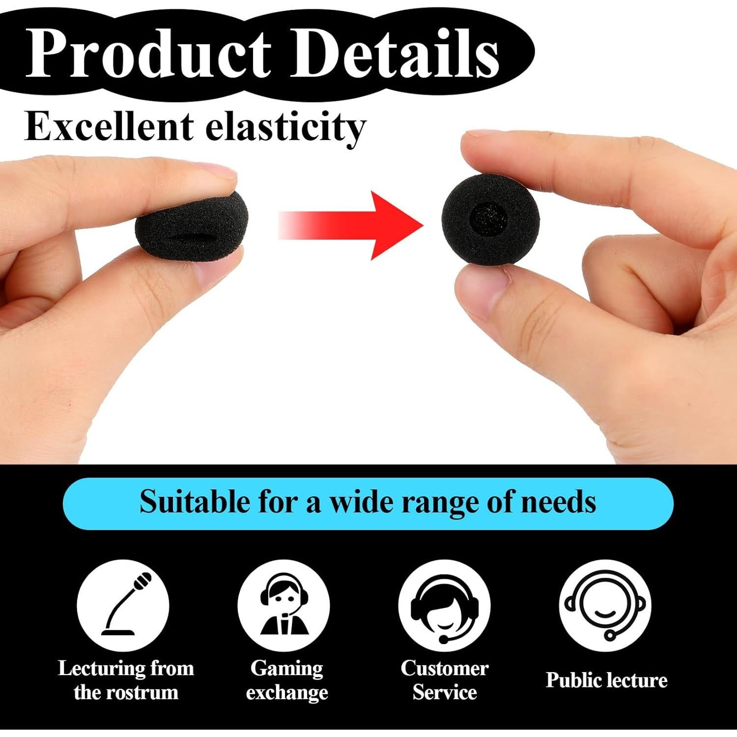 10 Fundas de Micrófono Espuma Alta Densidad Protección