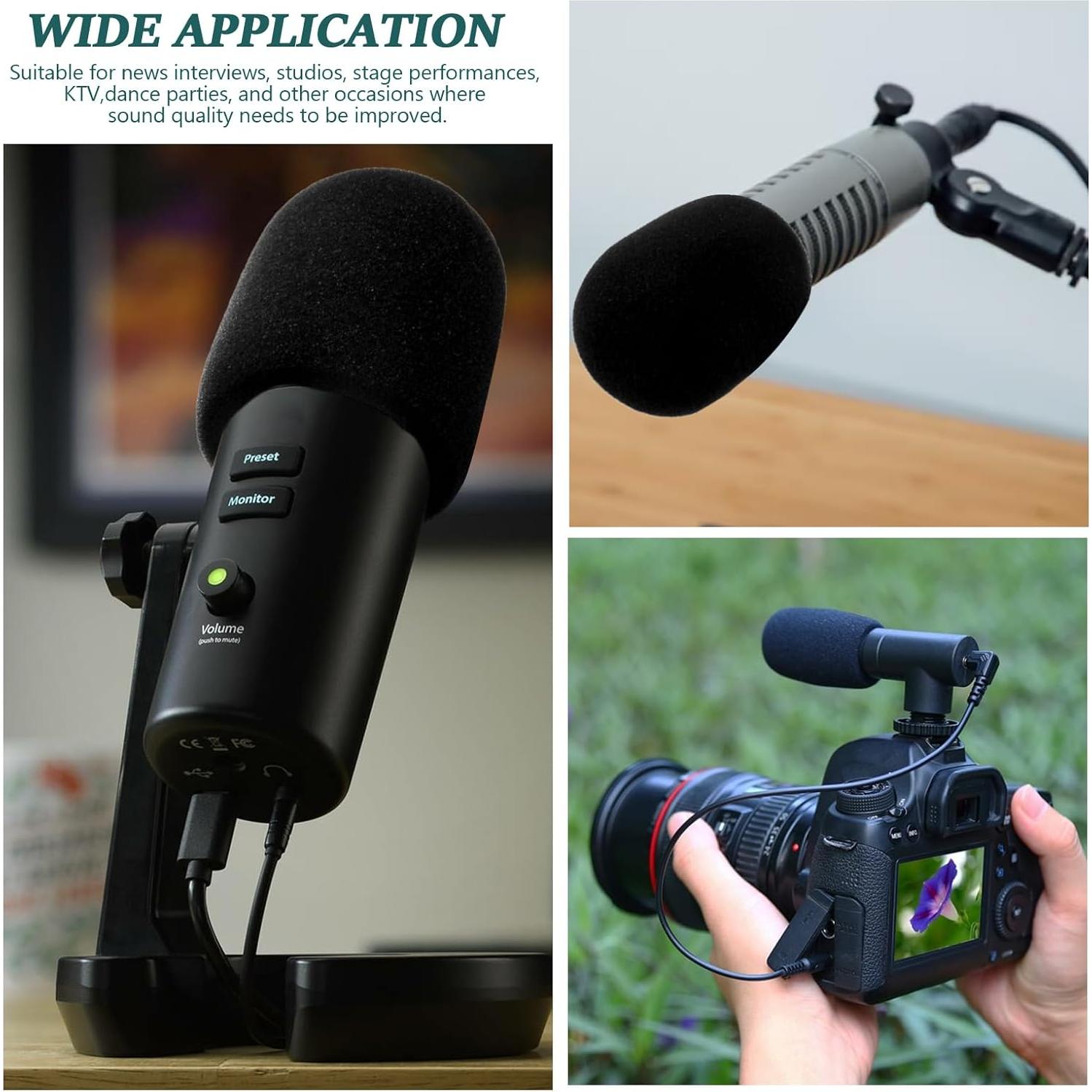 20 Cubiertas de Micrófono Espuma Bonsicoky - Negro