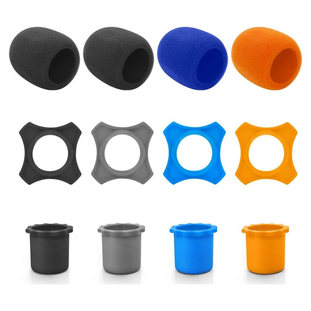 12 Piezas Filtro Antivibración Micrófono Espuma Silicona
