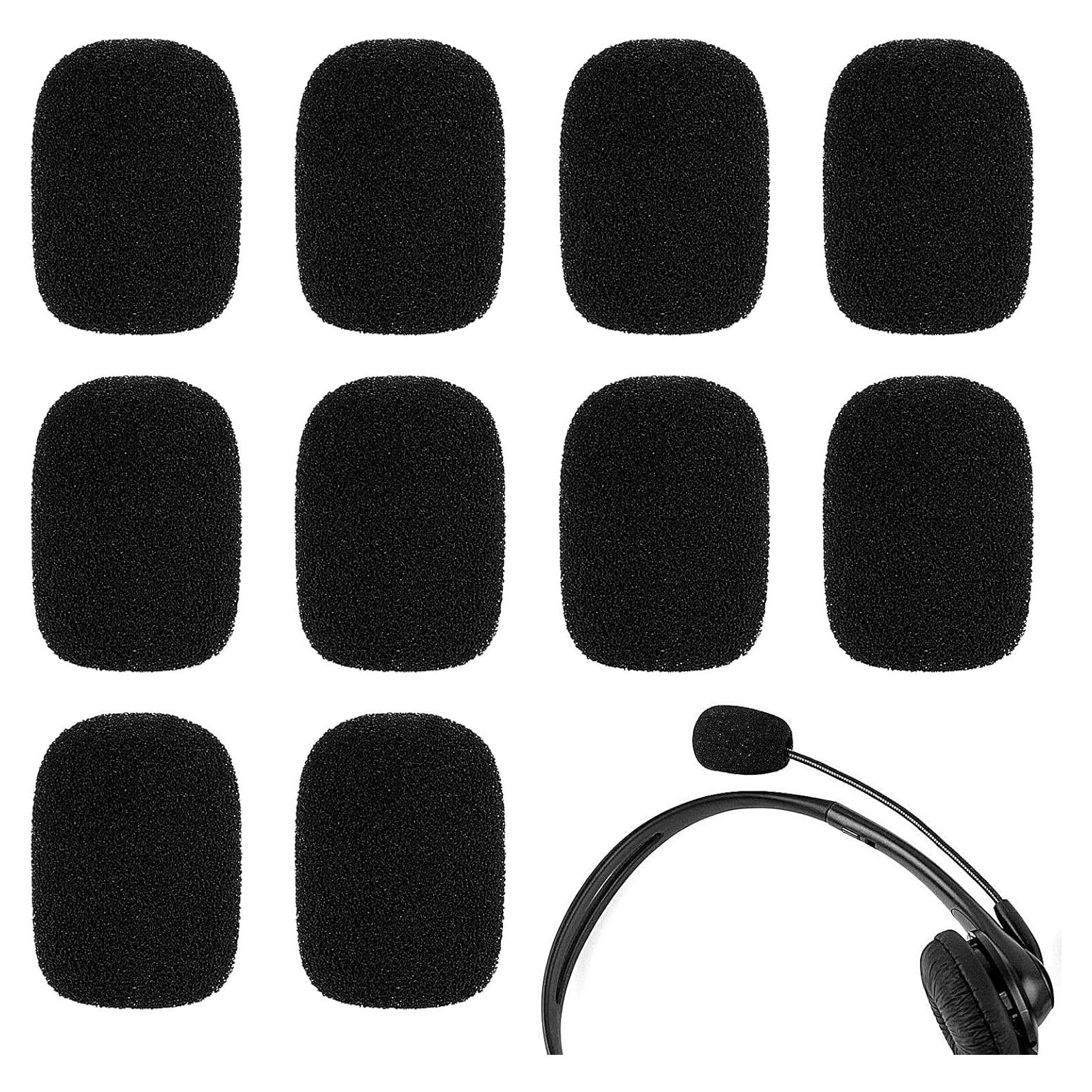 Paquete de 10 Fundas de Micrófono de Espuma Mini Negra