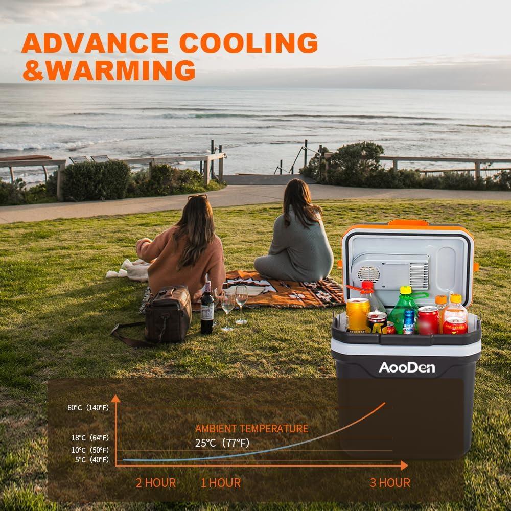 Enfriador y Calentador AooDen 26L 12V/24V y 110V AC Portátil