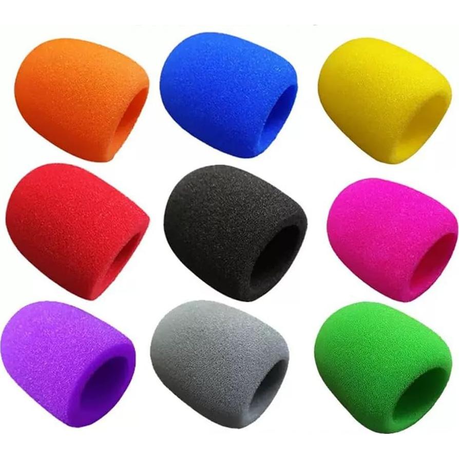 Paquete de 10 cubiertas de micrófono de espuma multicolor