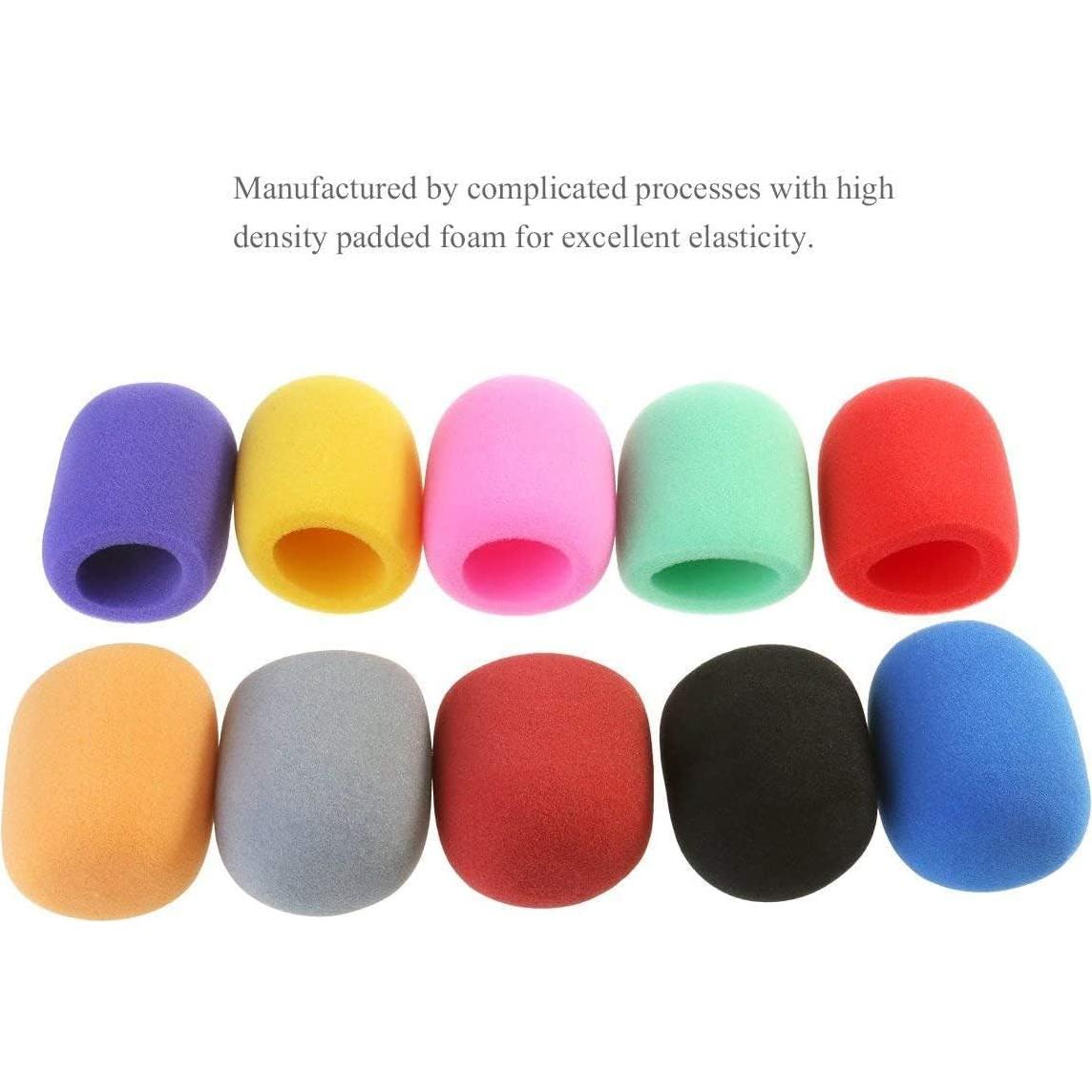 Paquete de 10 cubiertas de micrófono de espuma multicolor