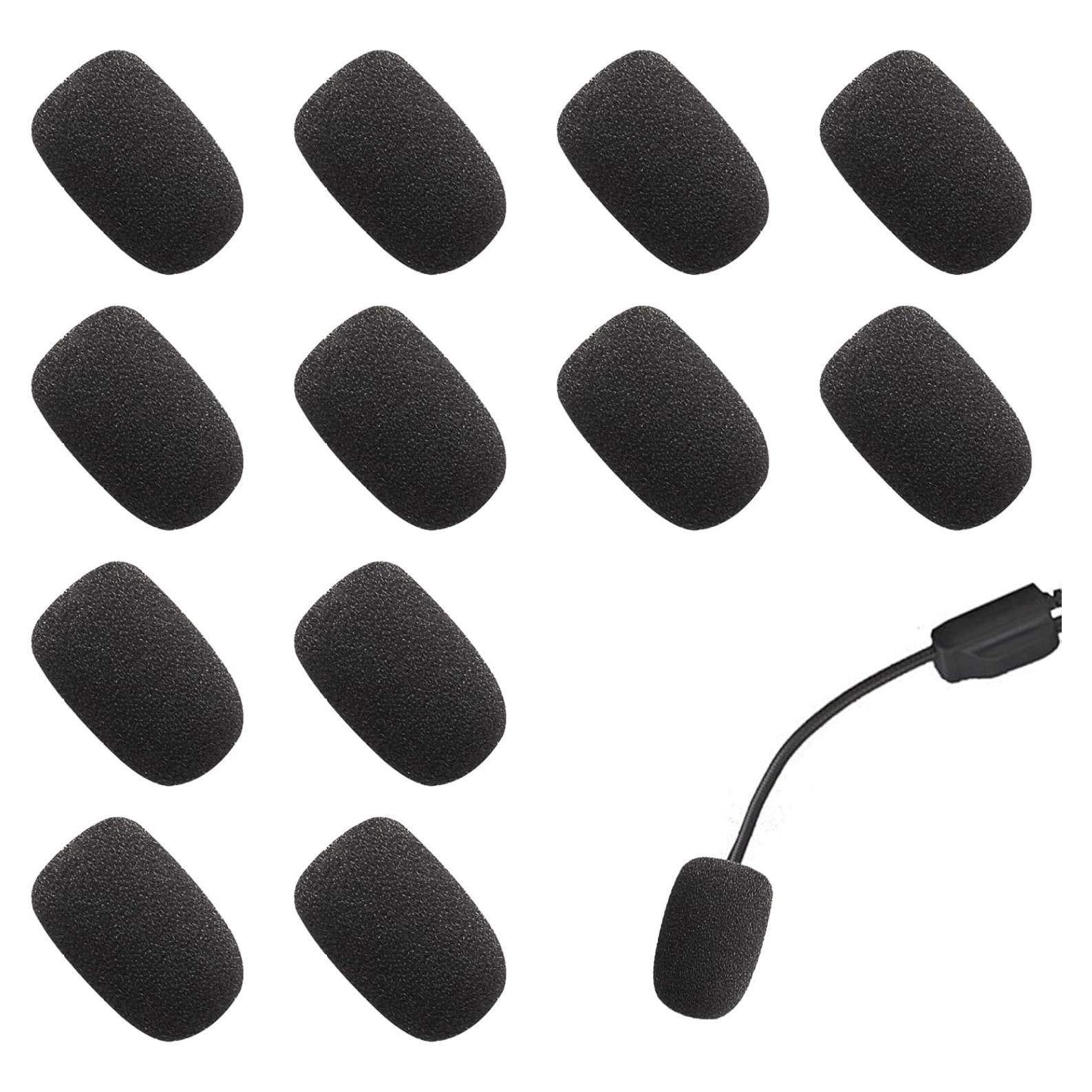 12 Fundas de Micrófono de Espuma para Auriculares - Reducción de Ruido