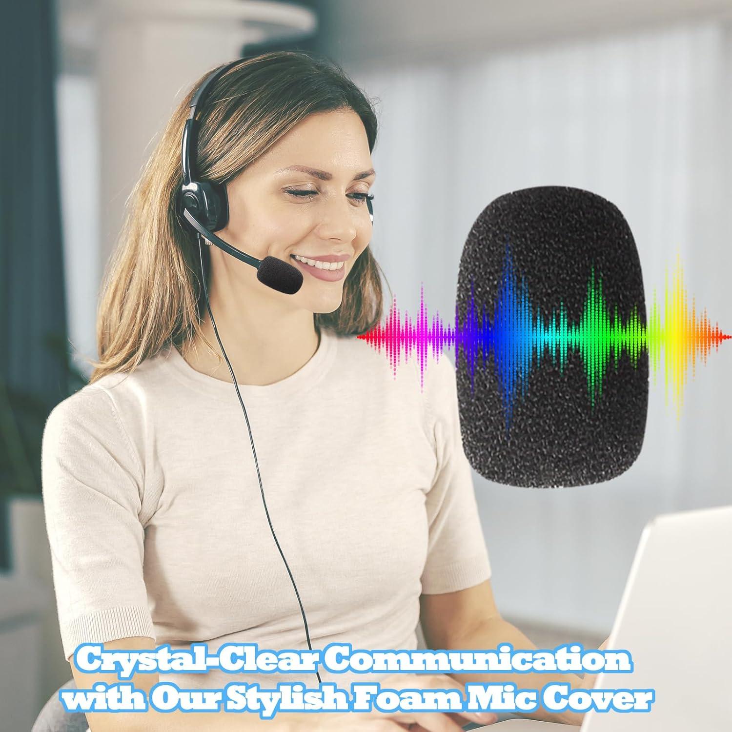 12 Fundas de Micrófono de Espuma para Auriculares - Reducción de Ruido