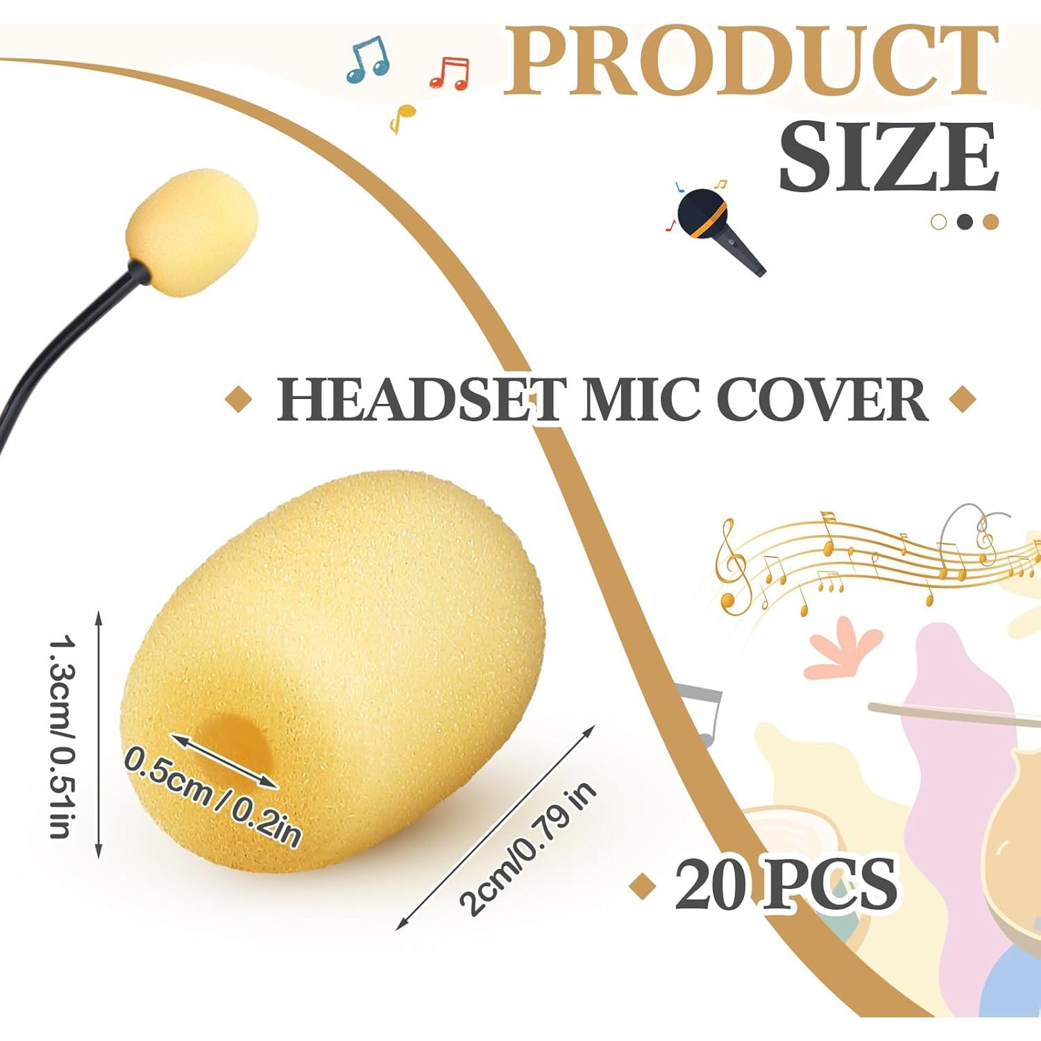 20 Fundas de Espuma para Micrófono de Auriculares 5x20 mm