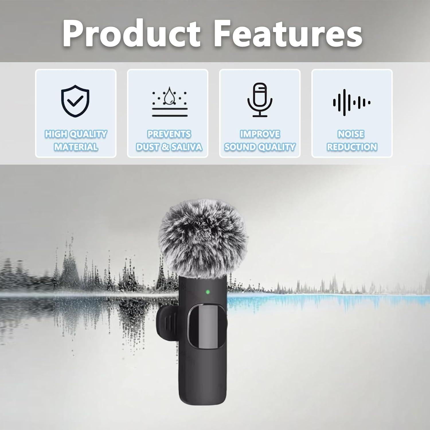 Cubiertas de Viento Peludas Inalámbricas para Micrófono Lavalier - 5 Piezas