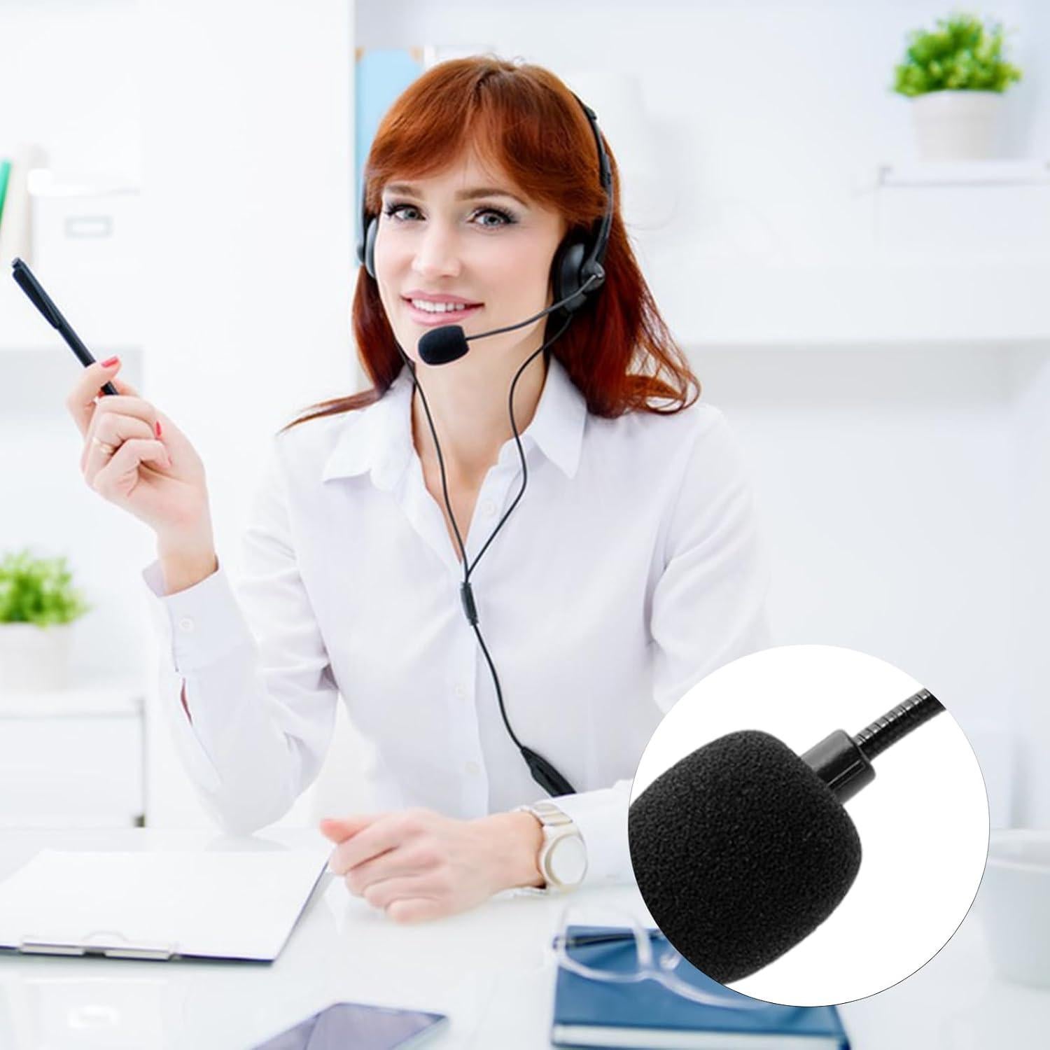 Juego de 20 Filtros de Espuma para Micrófono Negro