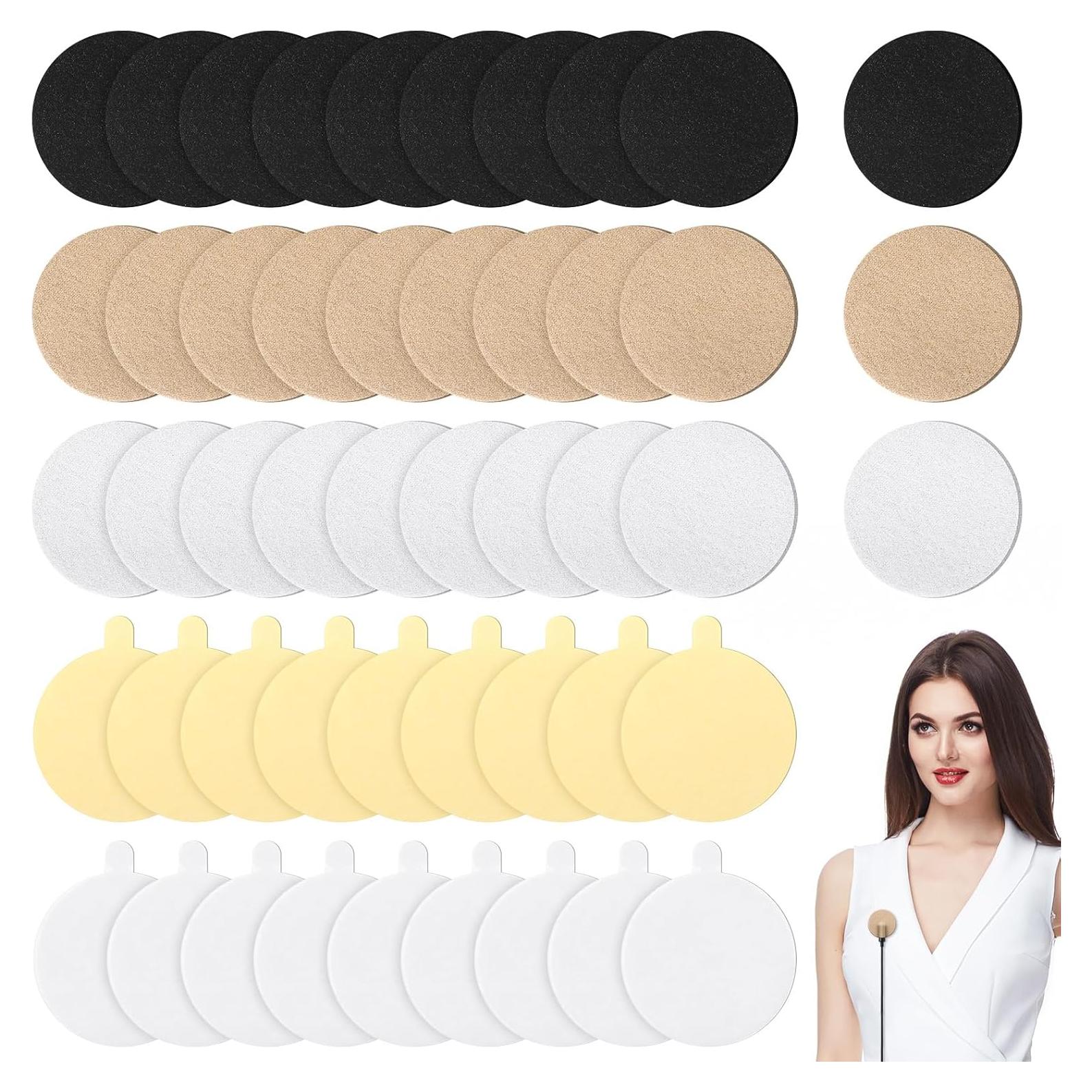 30 Cubiertas de Micrófono Lavalier Reutilizables - Negro, Blanco, Beige