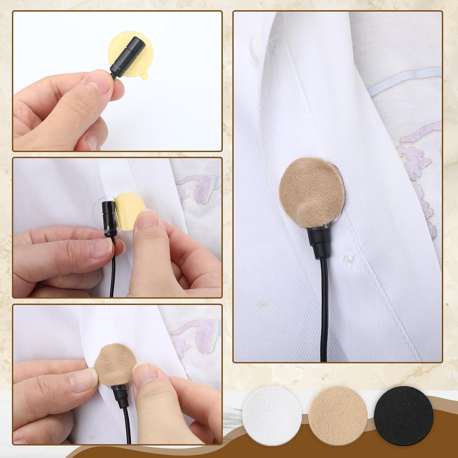 30 Cubiertas de Micrófono Lavalier Reutilizables - Negro, Blanco, Beige