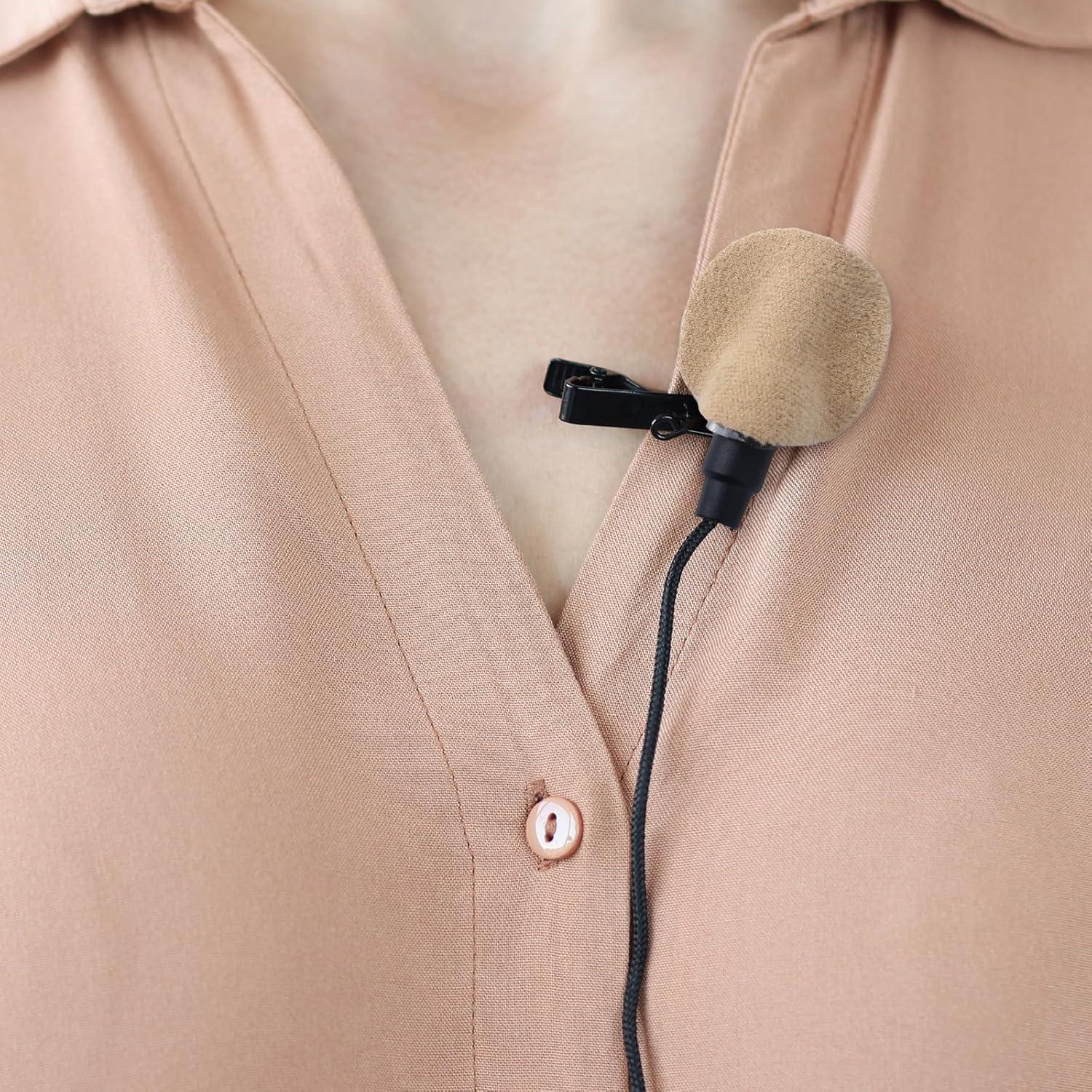 30 Cubiertas de Micrófono Lavalier Reutilizables - Negro, Blanco, Beige