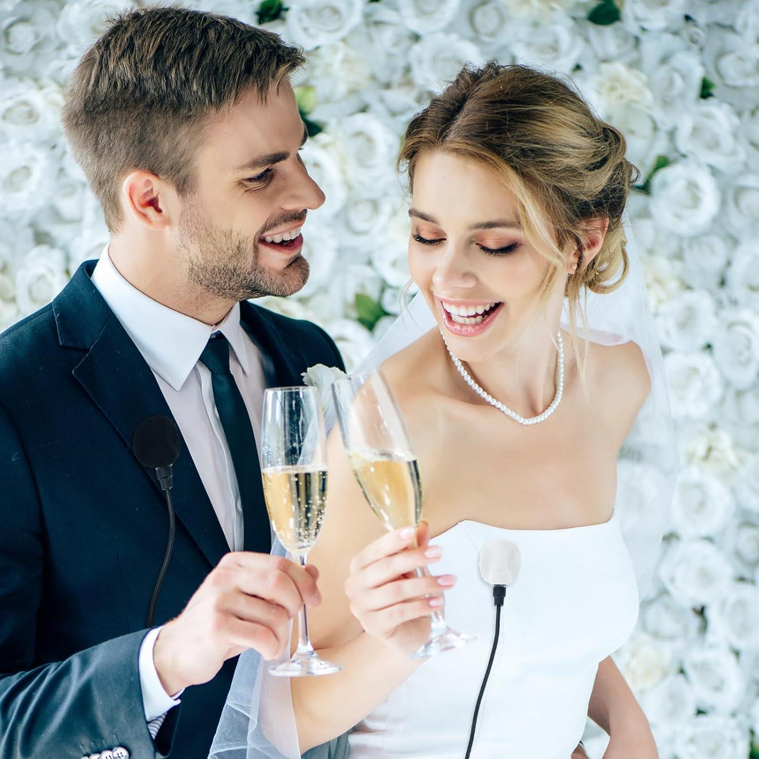 30 Cubiertas de Micrófono Lavalier Reutilizables - Negro, Blanco, Beige