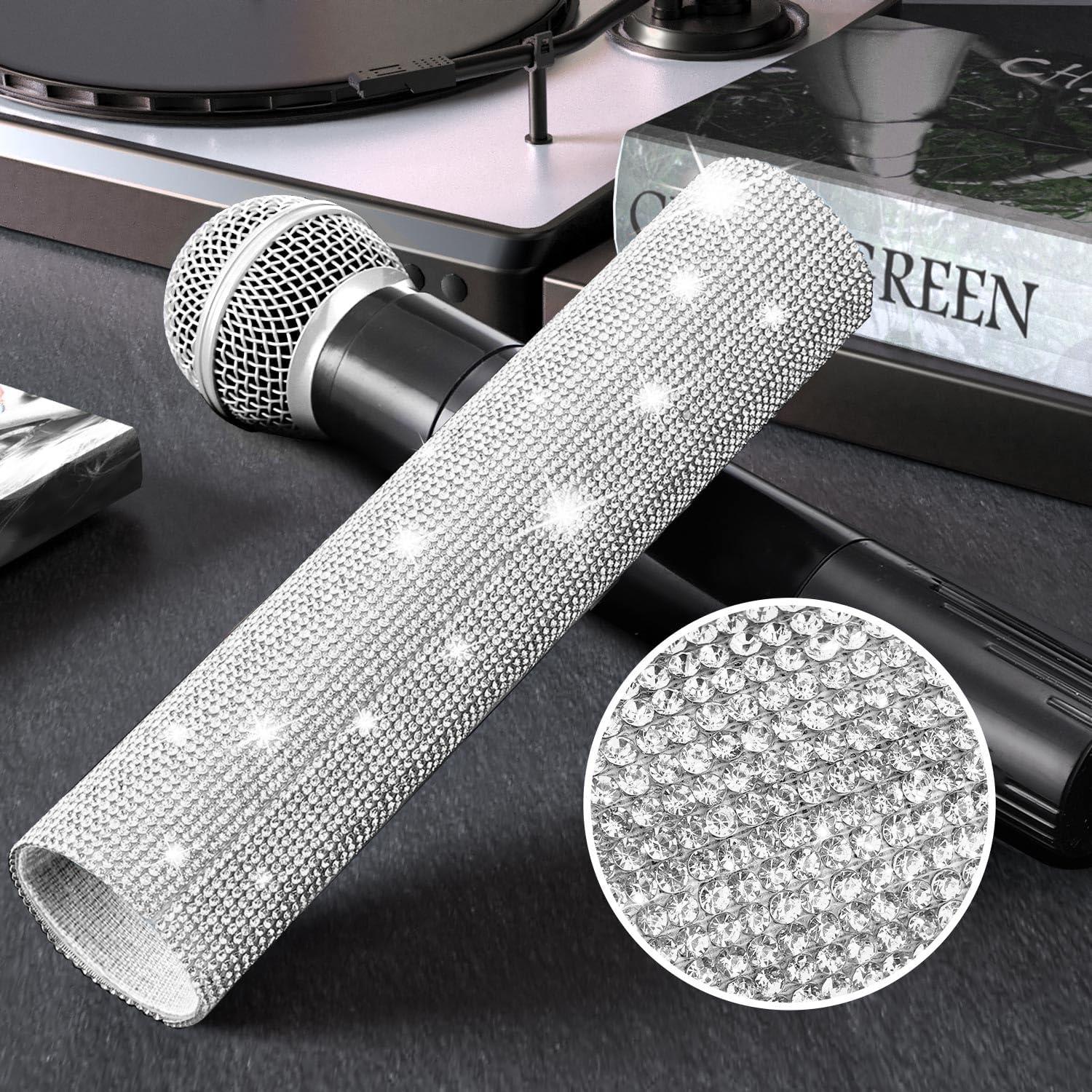 Funda de Mango de Micrófono Facmogu con Rhinestones 19cm