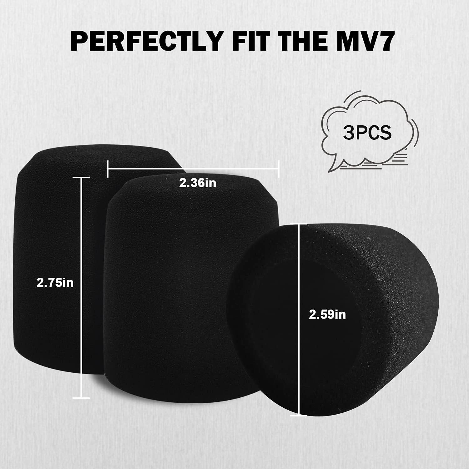 Pantalla de espuma para micrófono Shure MV7 - Boseen, 3PCS