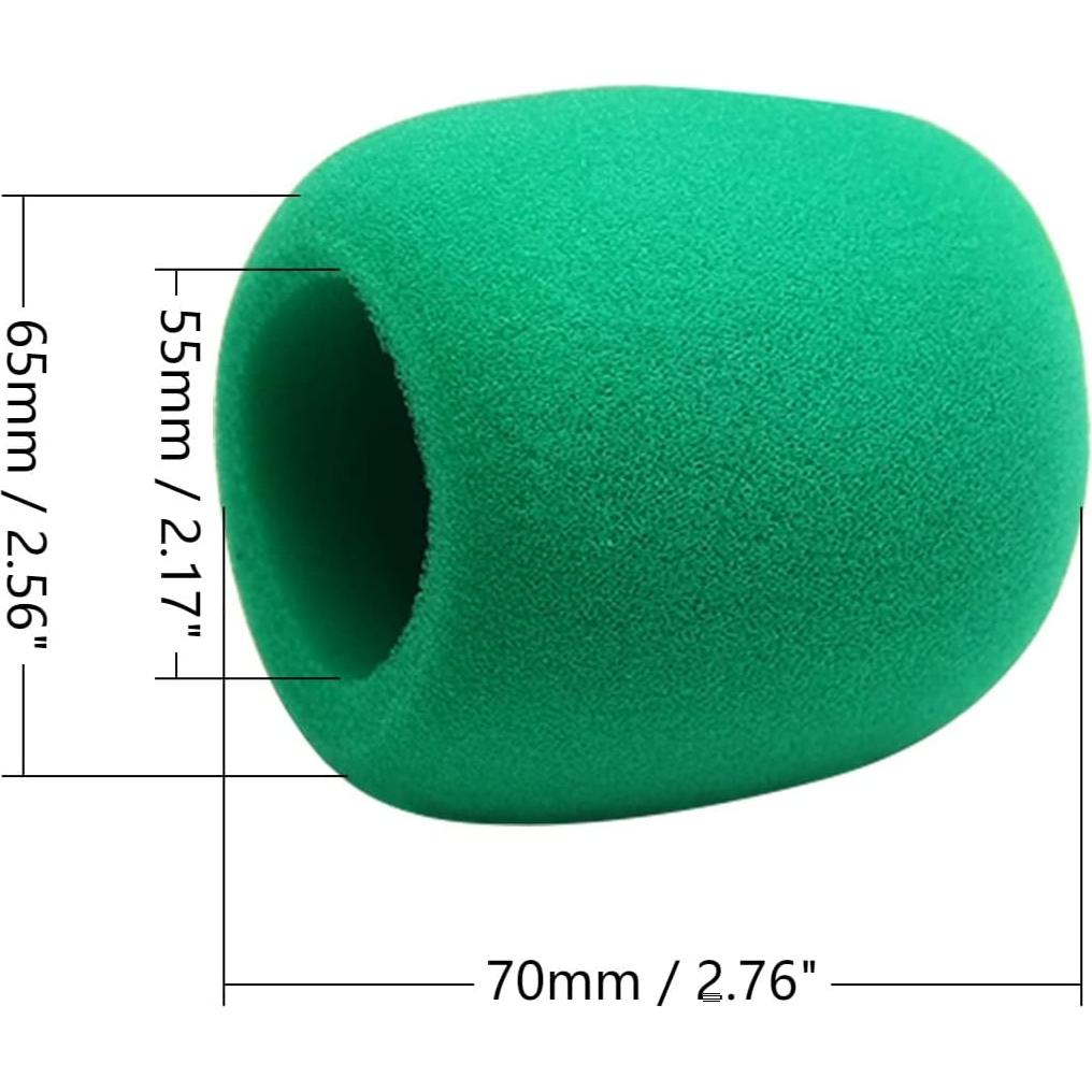 Funda de Micrófono Espuma Fielect Verde - 2 Piezas 62x70mm