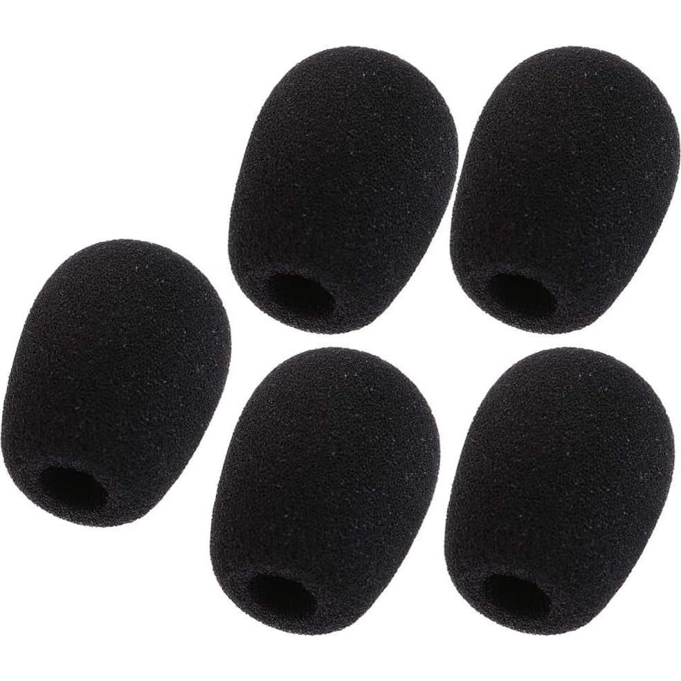 Replacement Microphone Sponge Wind Shield Windscreen Foam Cover for Microphone Windscreen for Shure CVG18-B/C Gooseneck Condenser Microphone, Black, 5 Pack