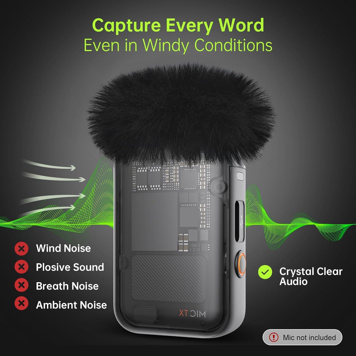 Funda para micrófono DJI Mic-2 con filtro pop y muff de viento