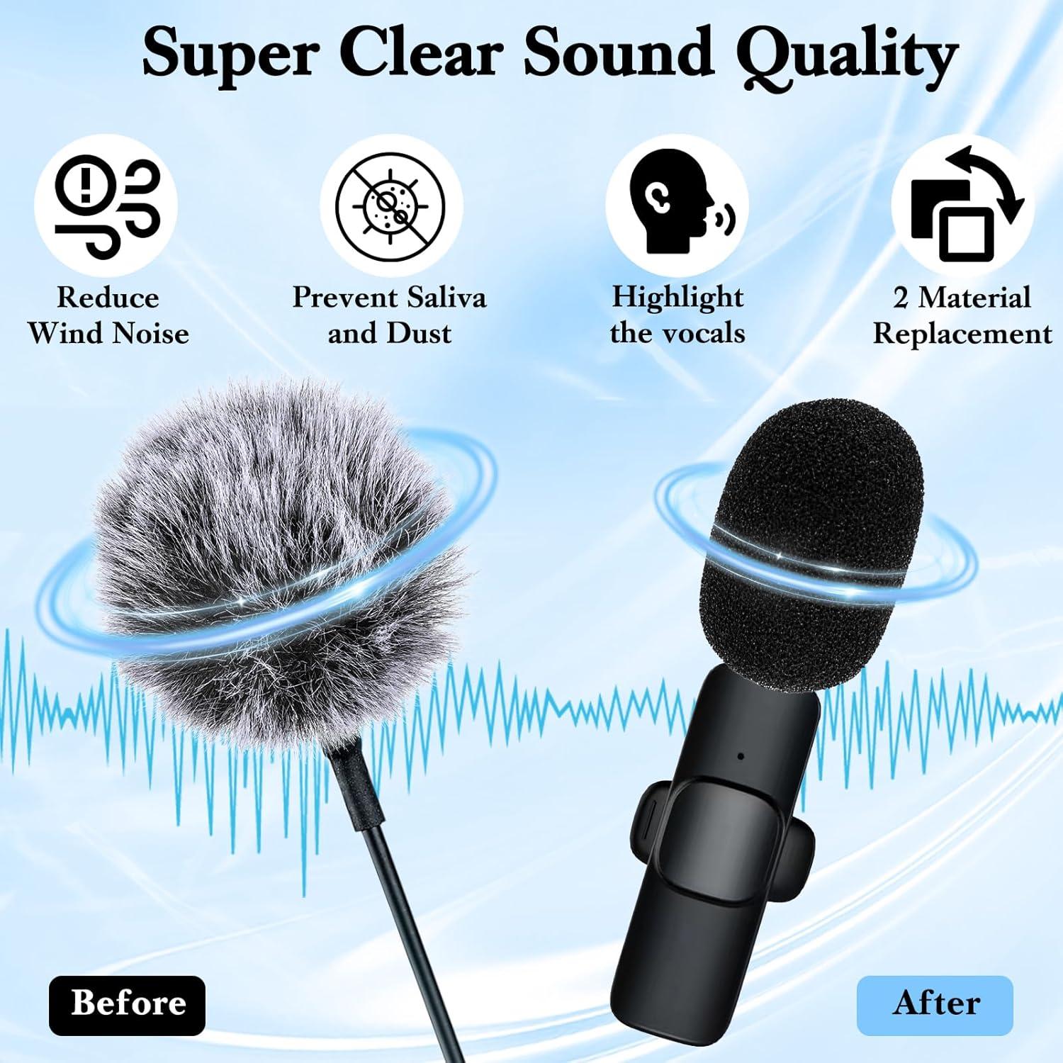 Conjunto 15 Fundas de Espuma para Micrófono Lavalier Inalámbrico