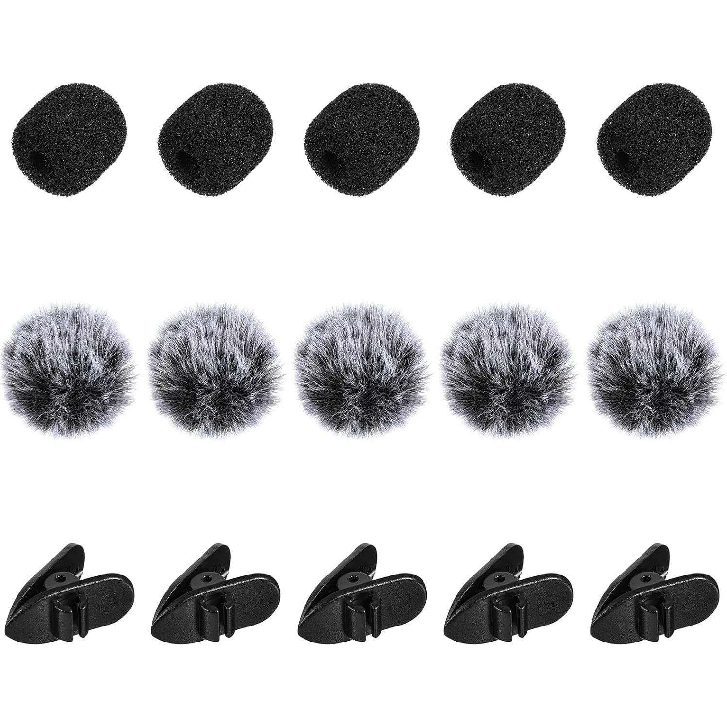 Conjunto 15 Fundas de Espuma para Micrófono Lavalier Inalámbrico
