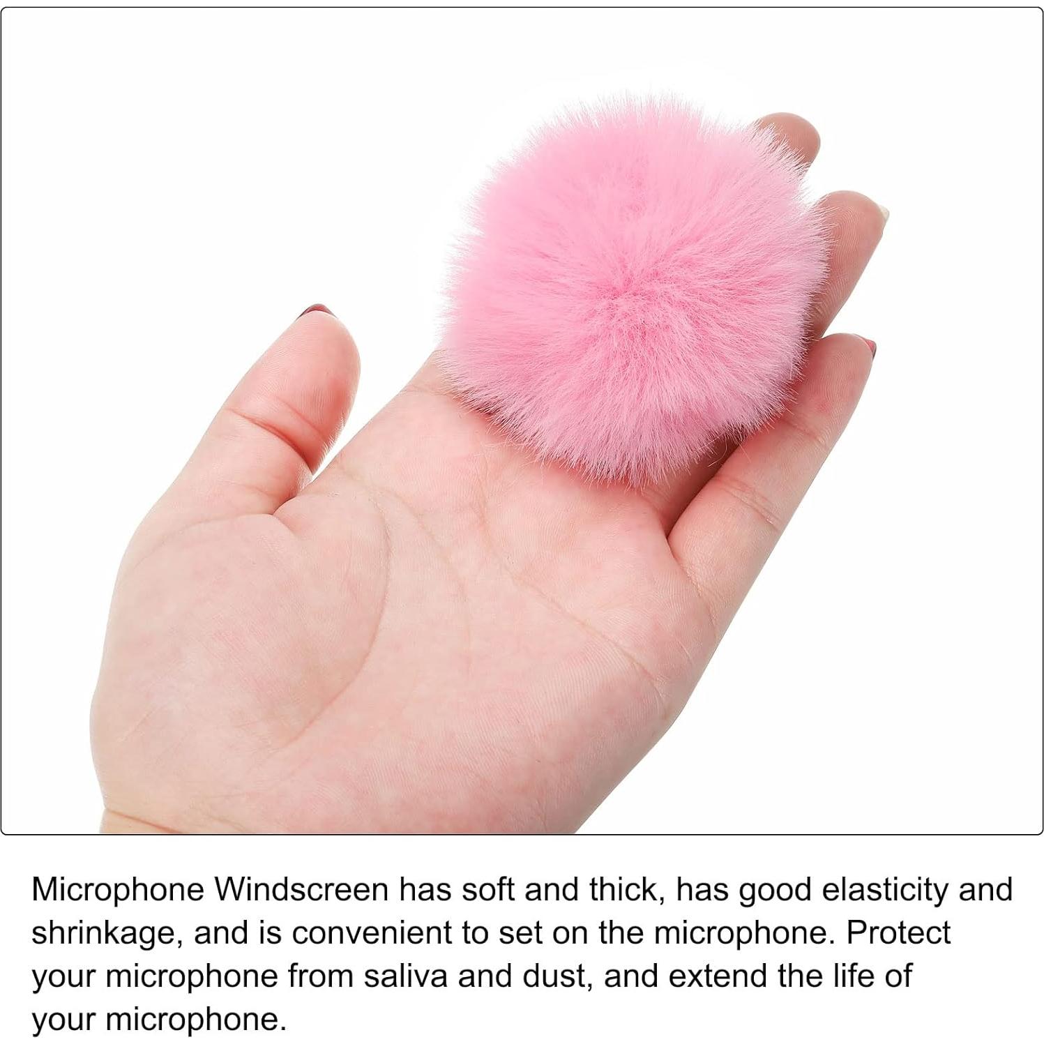 Funda de Micrófono Peluda PATIKIL Rosa 7mm x 65mm
