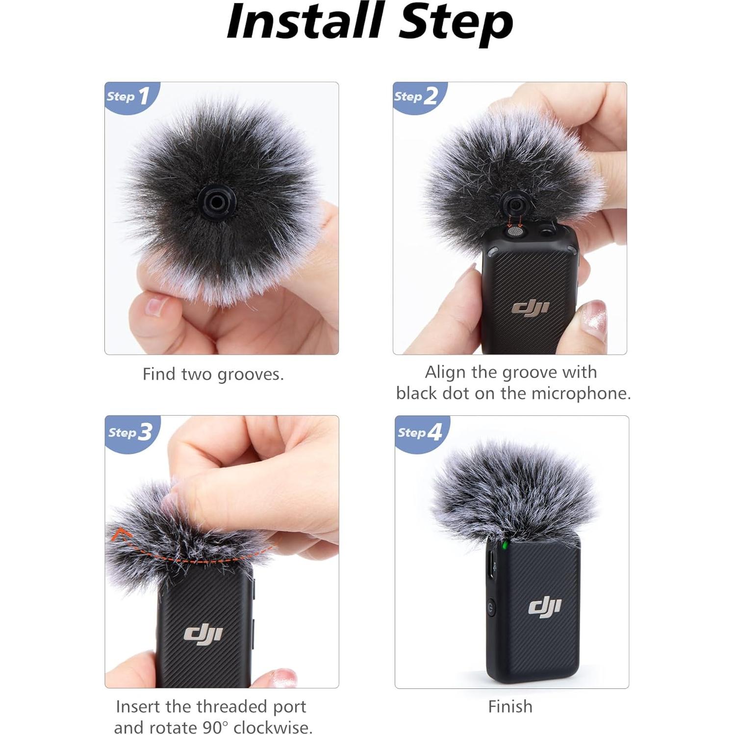 Cubierta de micrófono DJI Mic Windscreen Furry Foam - 2 Pcs