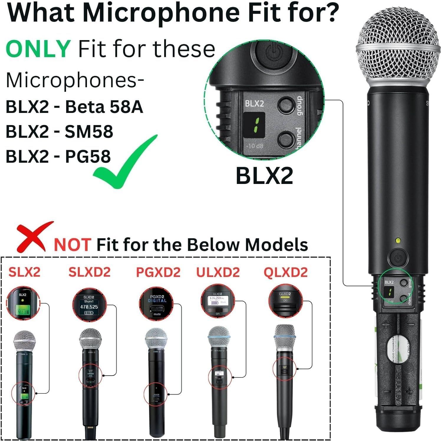 Cubierta de Batería Inalámbrica Good-cap para Shure BLX2/BLX288 - SM58/Beta 58/Beta 87, Paquete de 2