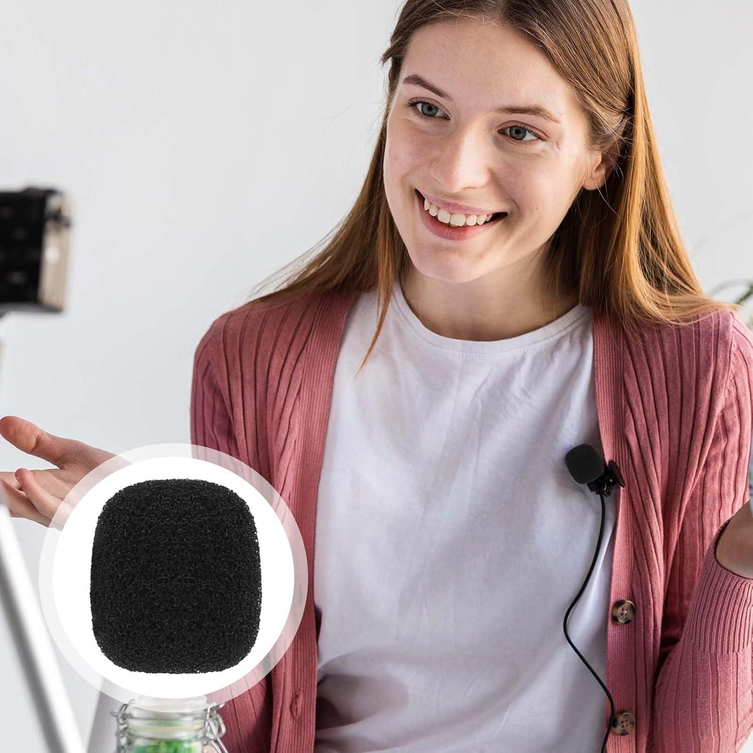 10 Cubiertas de Espuma para Micrófono Lavalier - Negro