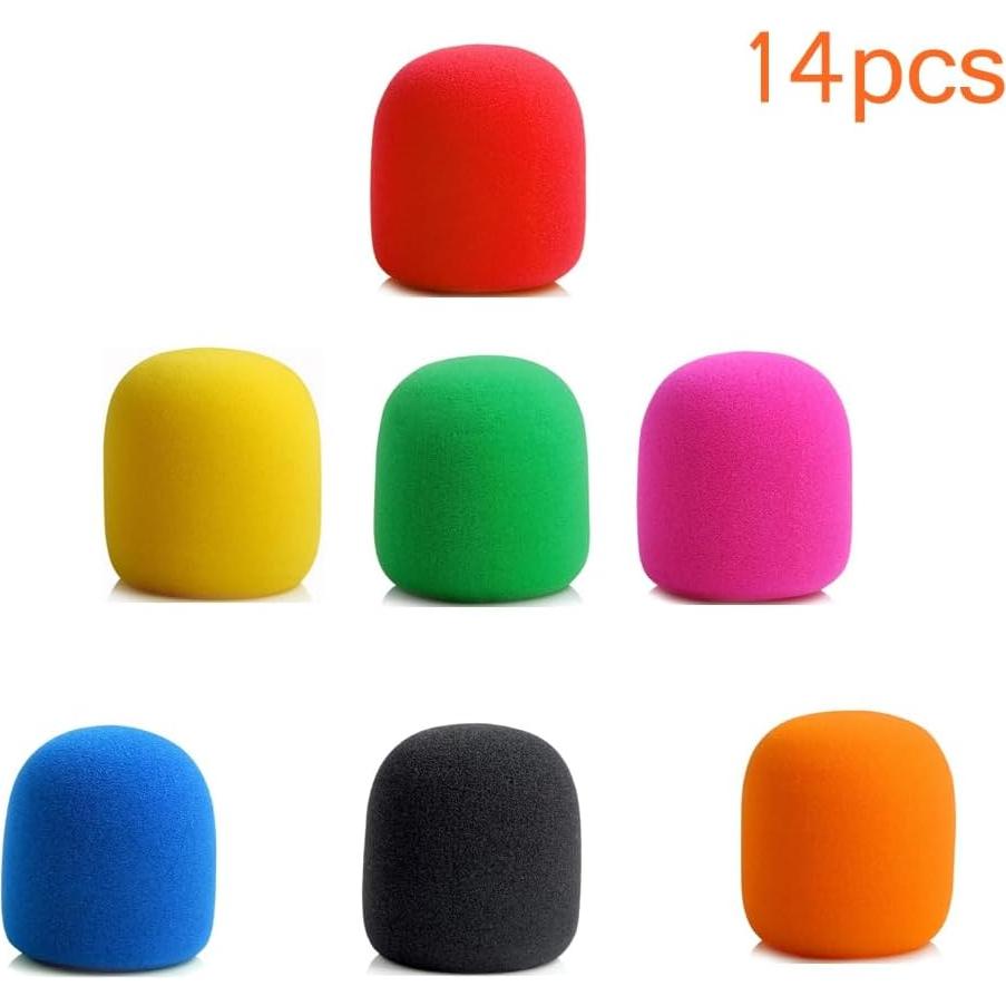 Cubiertas de esponja para micrófono de mano - 14 piezas multicolor
