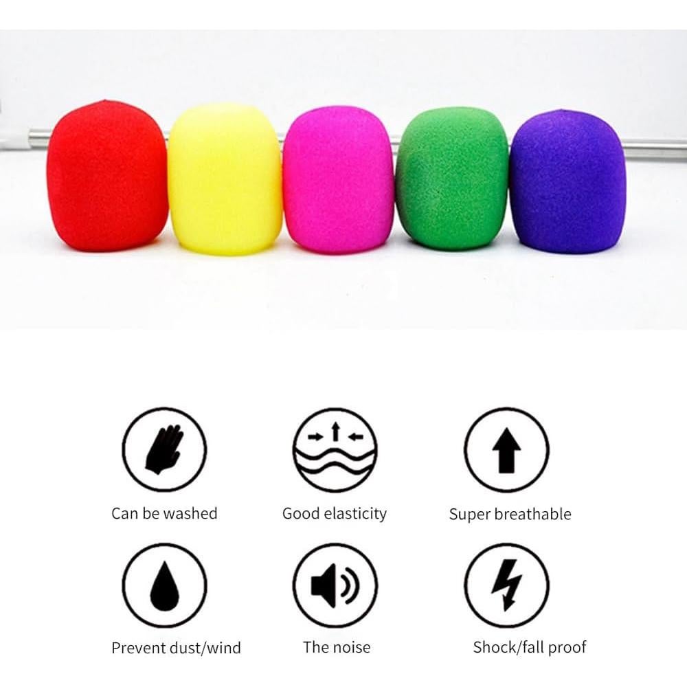Cubiertas de esponja para micrófono de mano - 14 piezas multicolor