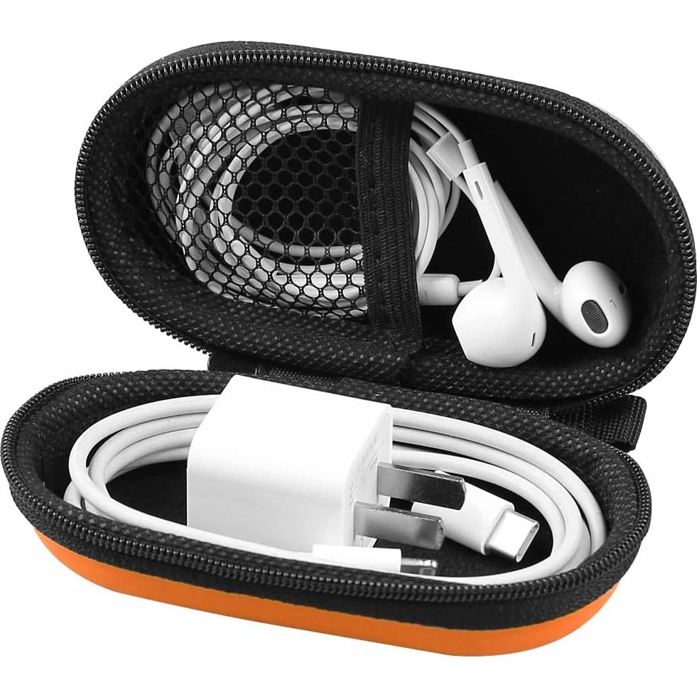 Funda de transporte RISETECH para auriculares EVA - Naranja