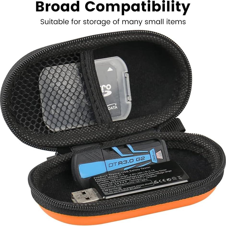 Funda de transporte RISETECH para auriculares EVA - Naranja