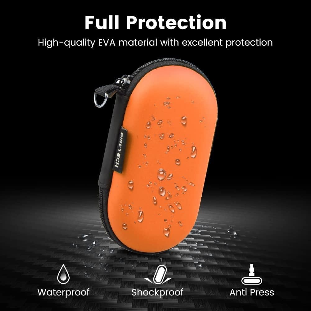 Funda de transporte RISETECH para auriculares EVA - Naranja