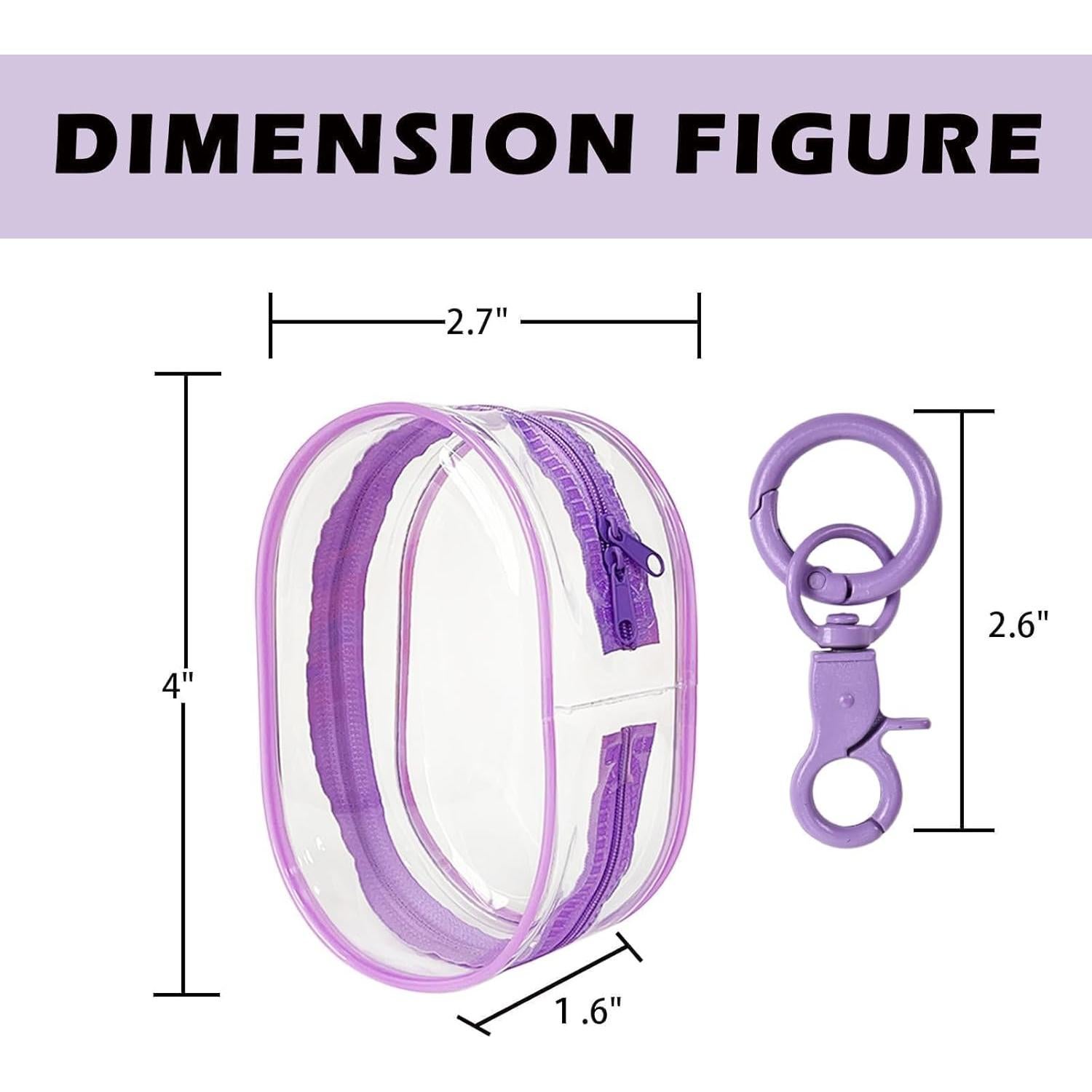 Bolsa de Almacenamiento Transparente Linsaner 10.16x6.86cm Púrpura