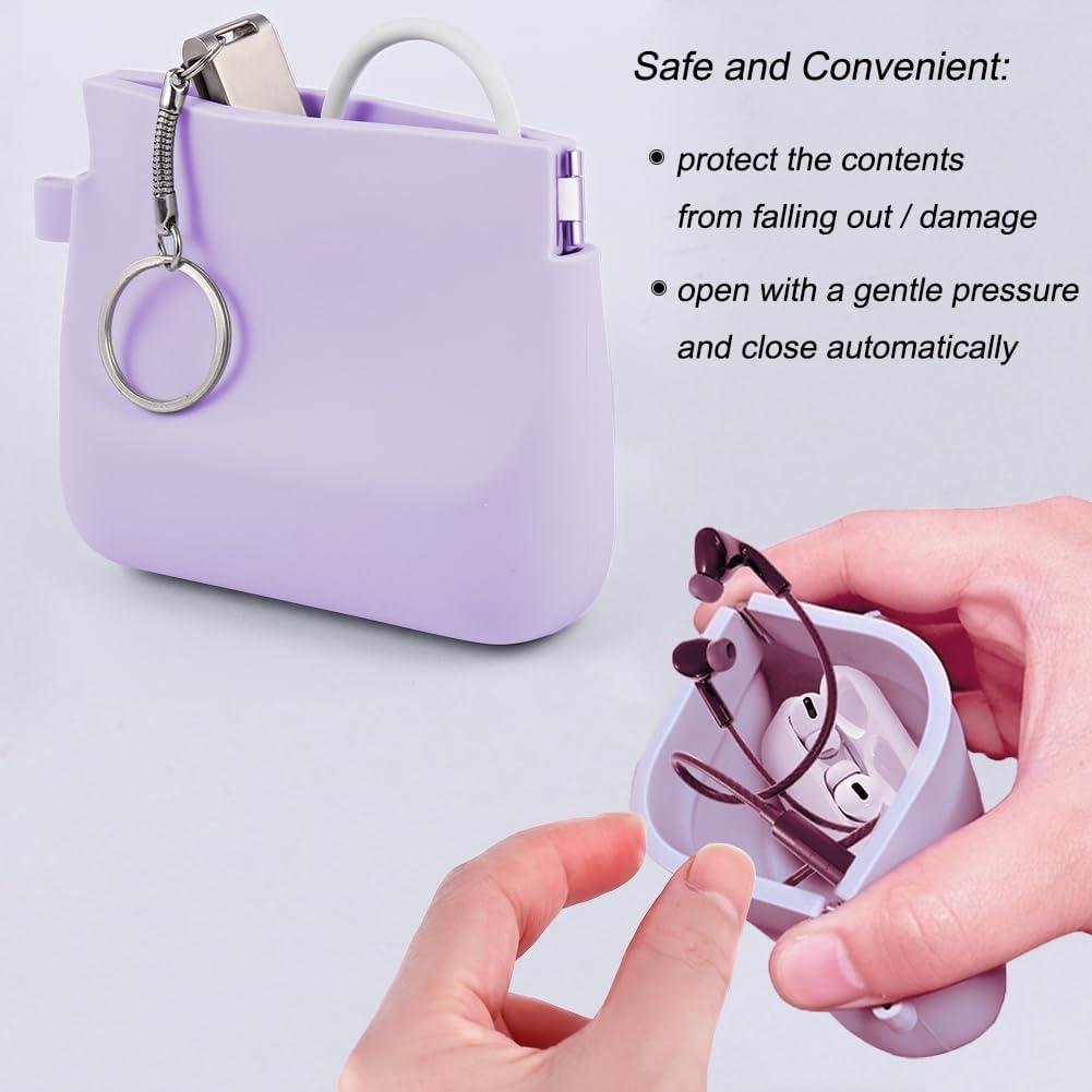 Organizador de Auriculares de Silicona Freewindo Pequeño Púrpura