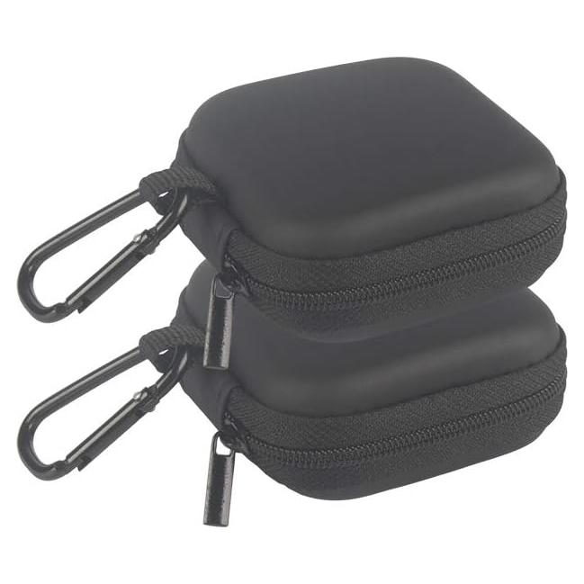 Portable Square Earphone Carrying Case Mini Pouch Storage for Smartphone Earphone Bluetooth Headset Small Storage Bags, 2-Pack