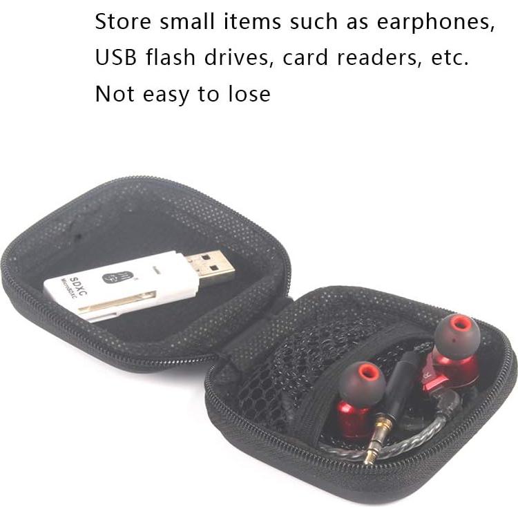 Portable Square Earphone Carrying Case Mini Pouch Storage for Smartphone Earphone Bluetooth Headset Small Storage Bags, 2-Pack