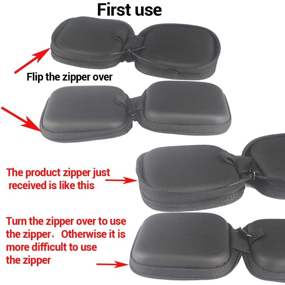 Portable Square Earphone Carrying Case Mini Pouch Storage for Smartphone Earphone Bluetooth Headset Small Storage Bags, 2-Pack