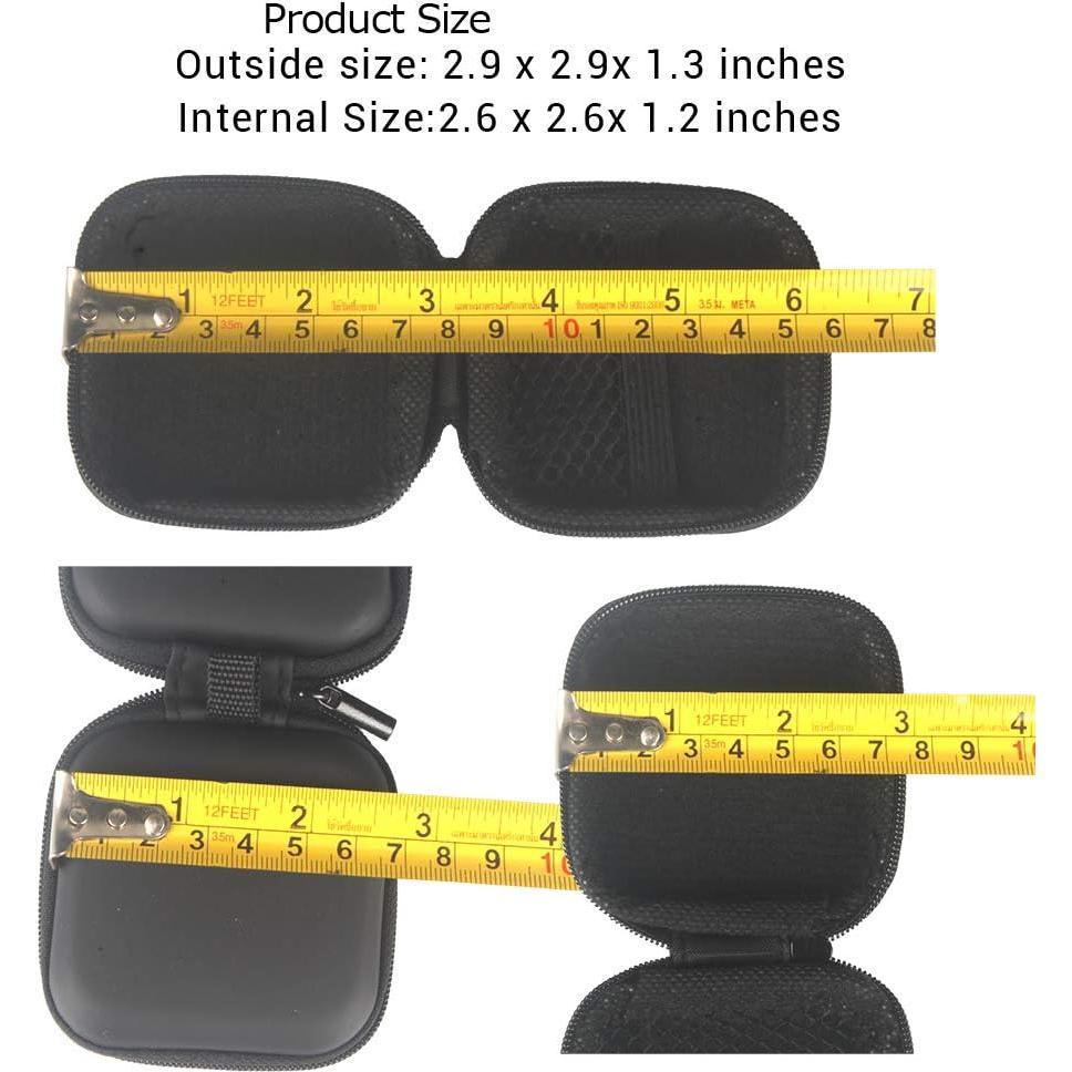 Portable Square Earphone Carrying Case Mini Pouch Storage for Smartphone Earphone Bluetooth Headset Small Storage Bags, 2-Pack