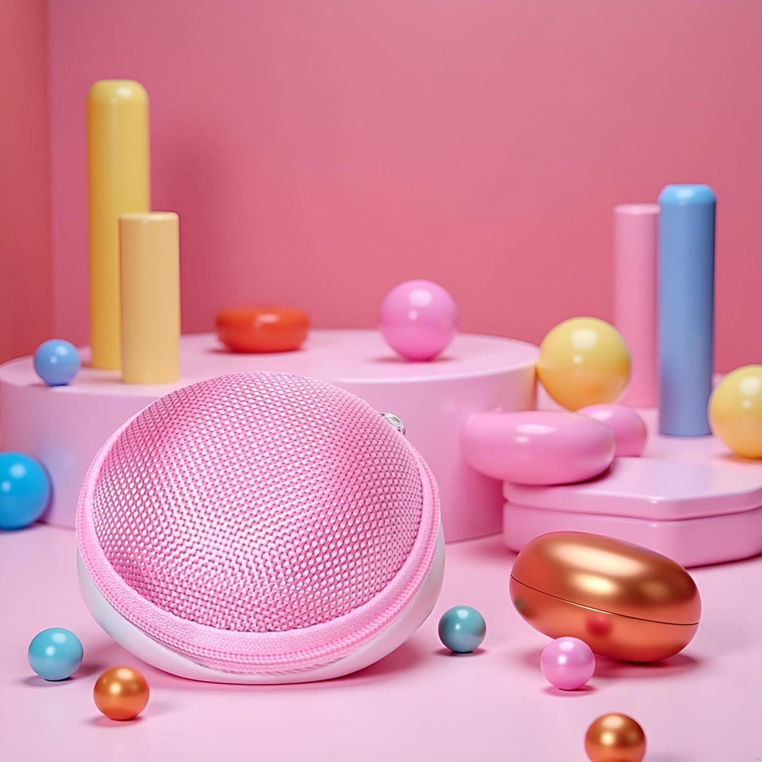 Estuche de Viaje Compacto Rosa WLngtv - Funda Dura para Auriculares