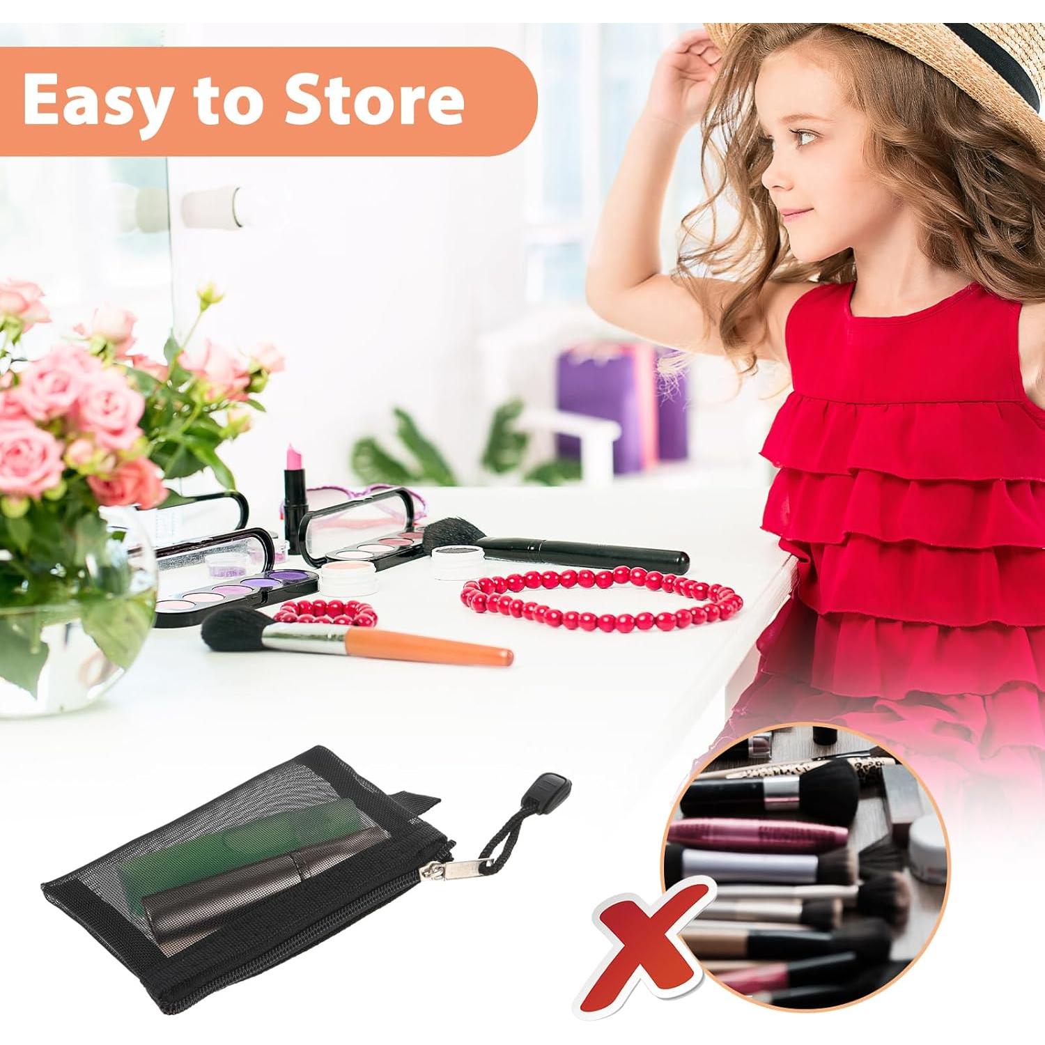 5 Mini Bolsas de Malla con Cierre Amabro - 10.5x7.5cm Negro