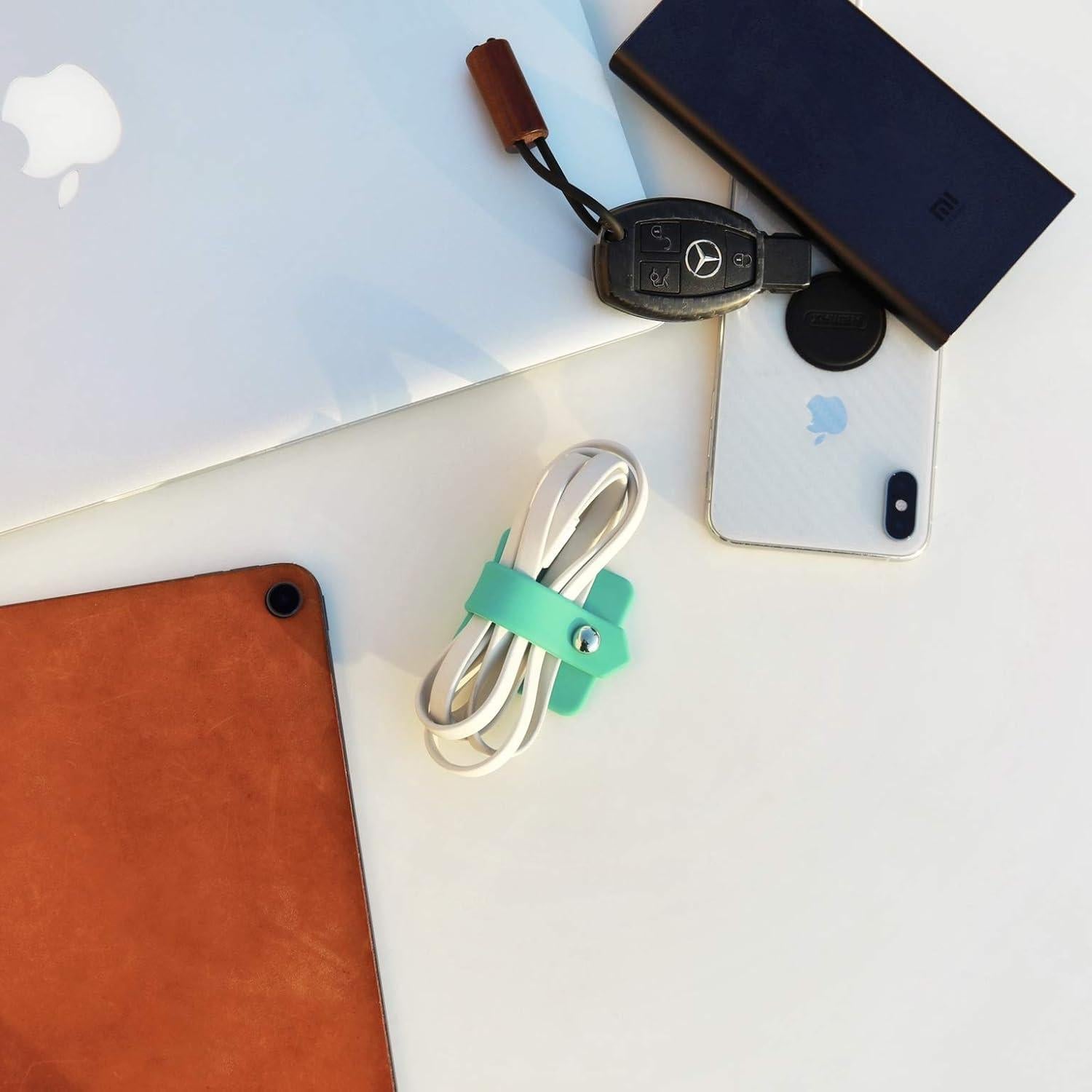 Organizador de Auriculares ELFRhino de Silicona Azul 5cm