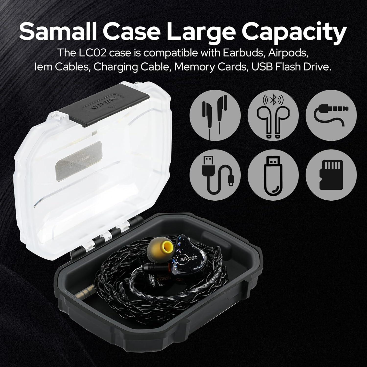 Estuche duro portátil Linsoul LC02 para auriculares IEM