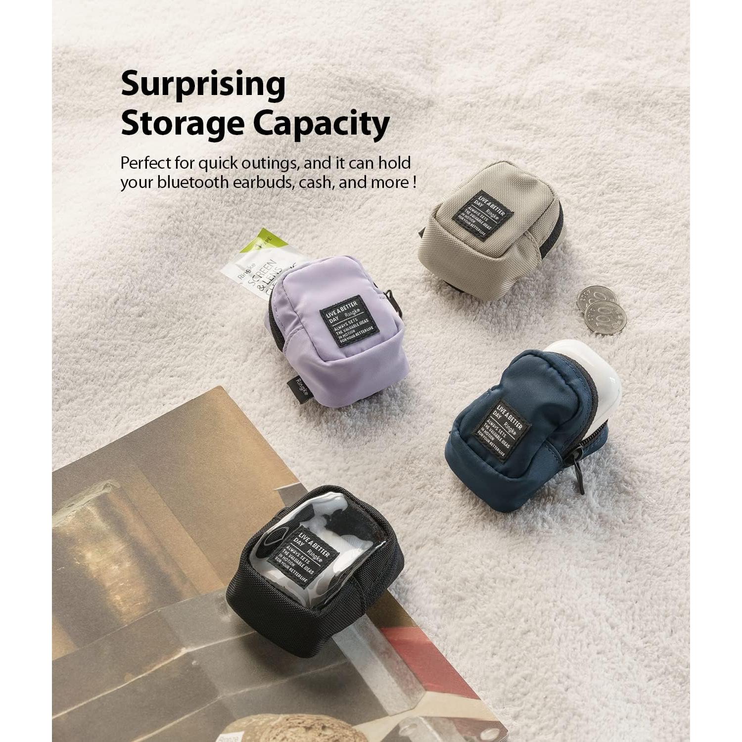 Bolsa Mini Pouch Ringke Negra para Auriculares Inalámbricos