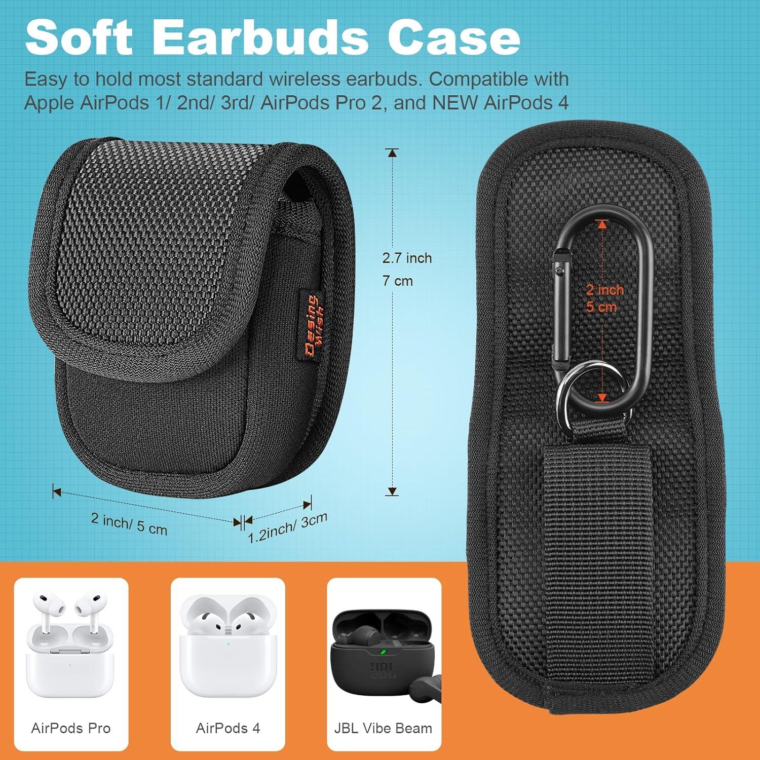 Mini Bolsa para Auriculares Deseo de Diseño - Negro, Compacta y Ligera