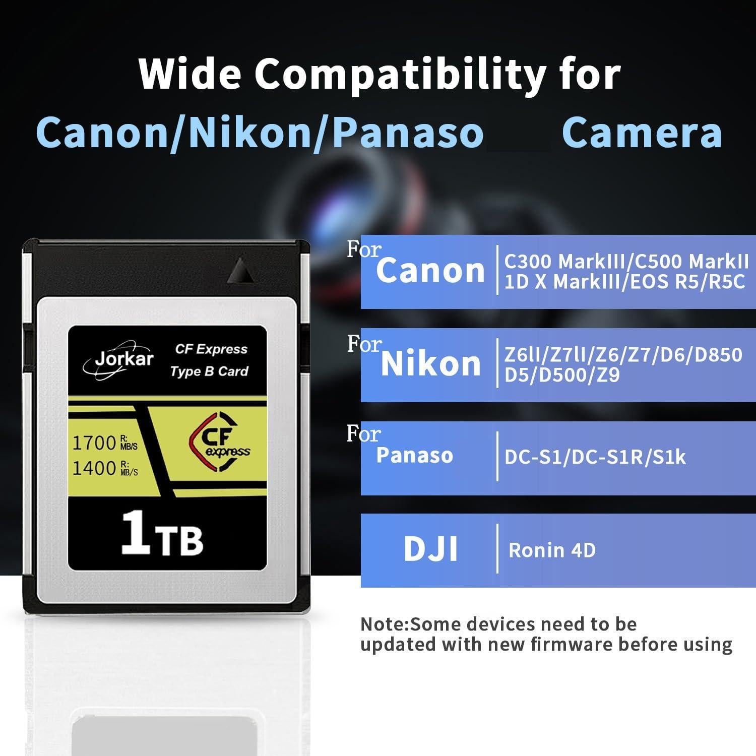 Tarjeta CFexpress Tipo B Jorkar 512GB Oro 1700MB/s