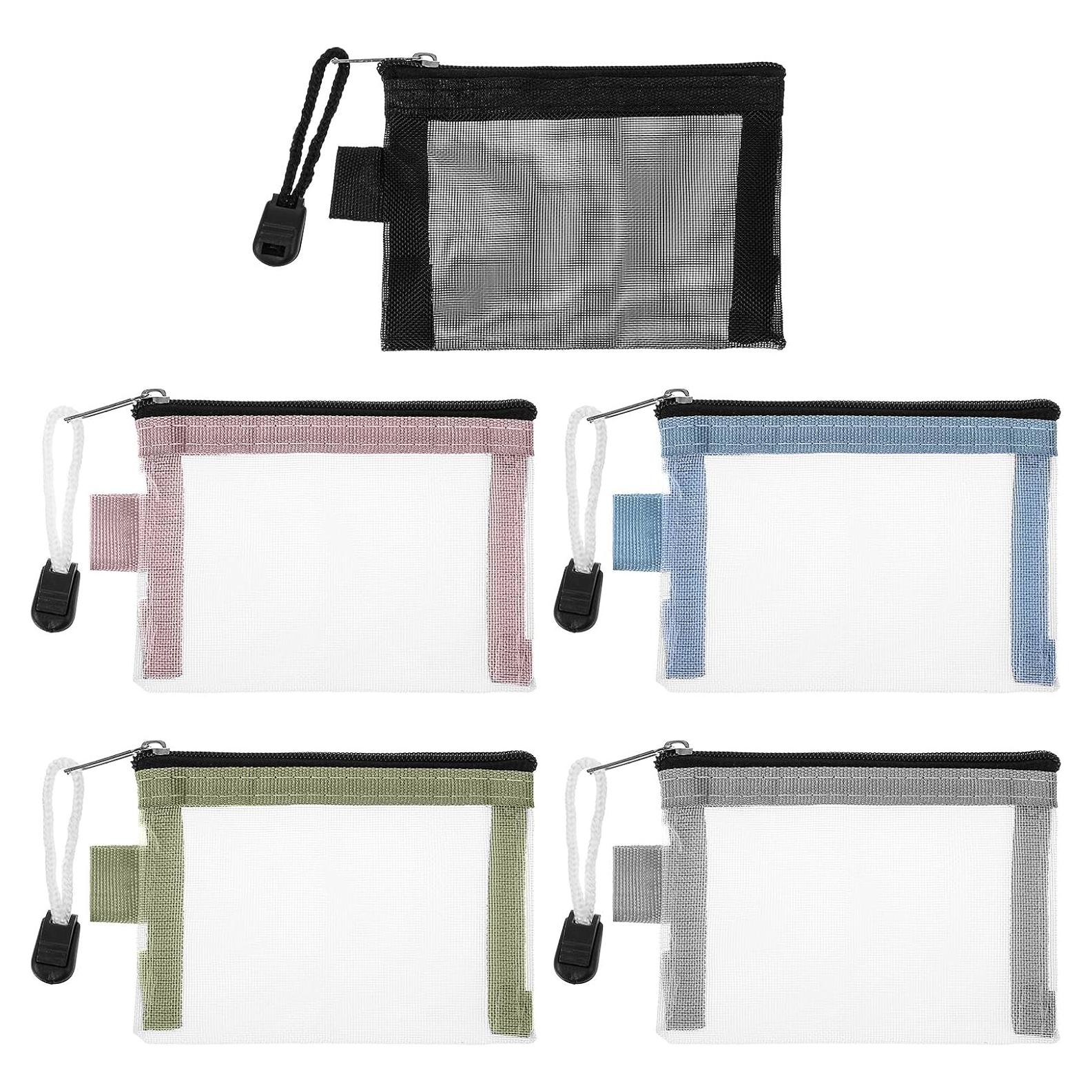 Paquete de 5 Bolsas de Malla Nylon con Cremallera Lnngub 11x7.5cm